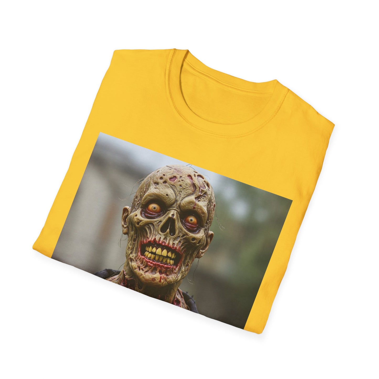 Apocalyptic Portrait Tee, bold, decaying zombie graphic