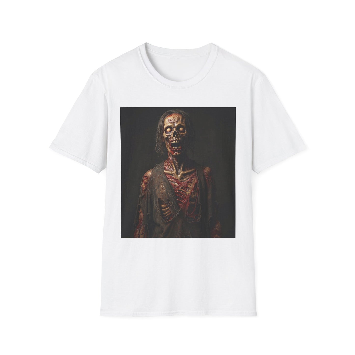 Apocalyptic Portrait Tee, bold, decaying zombie graphic