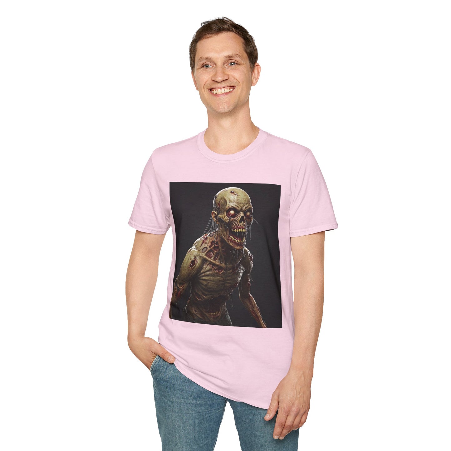 Spooky Skeleton Unisex Softstyle T-Shirt - Perfect for Halloween & Horror Fans