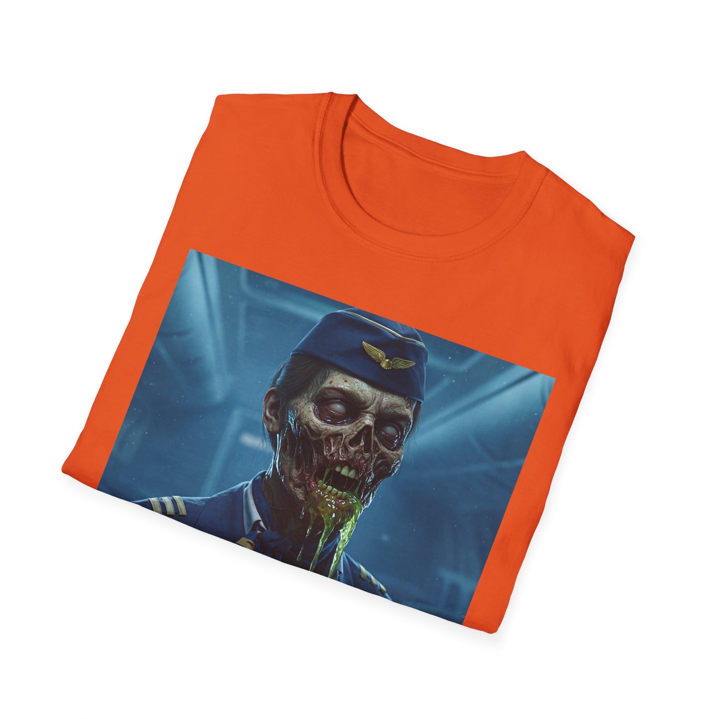 Zombie Pilot Apocalyptic Portrait Tee, bold, decaying zombie graphic