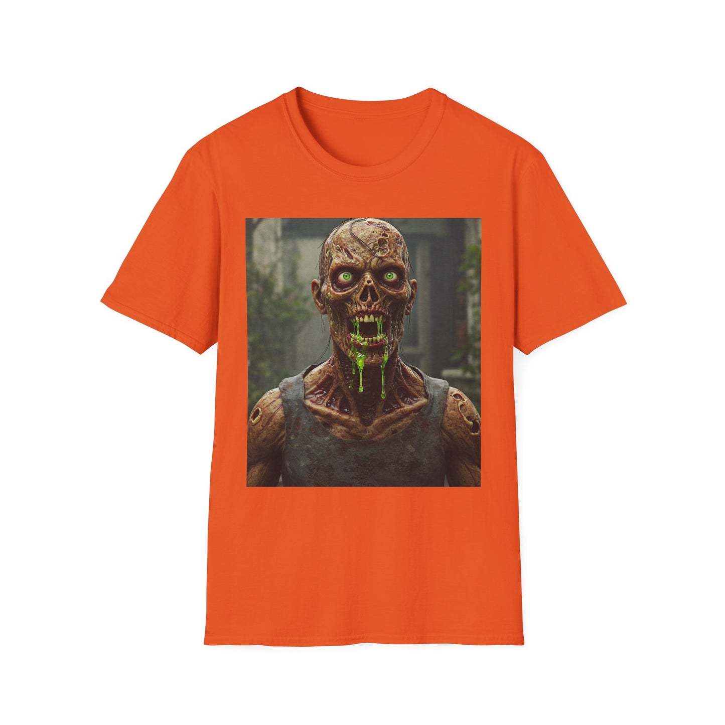 Apocalyptic Portrait Tee, bold, decaying zombie graphic