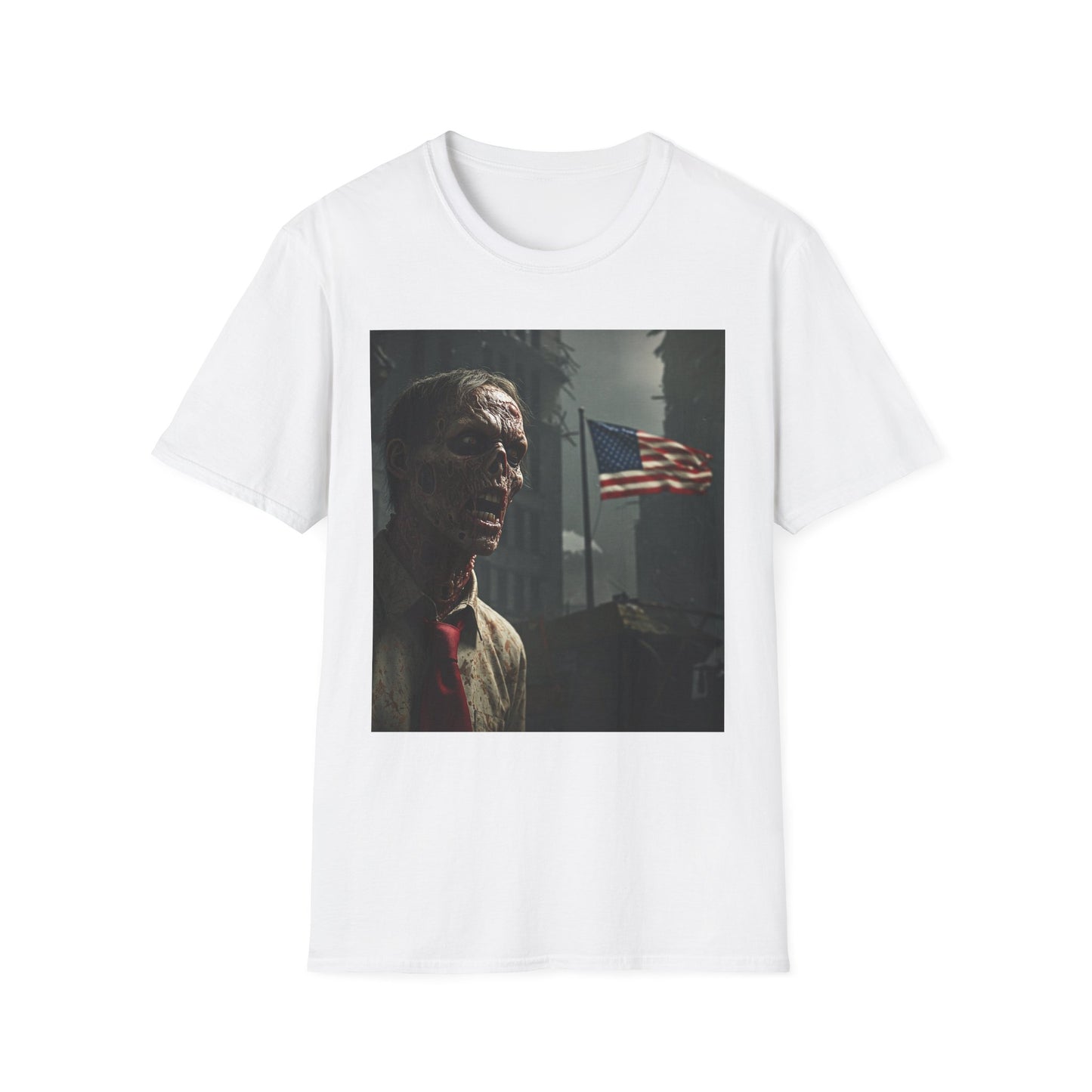 Apocalyptic Portrait Tee, bold, decaying zombie graphic