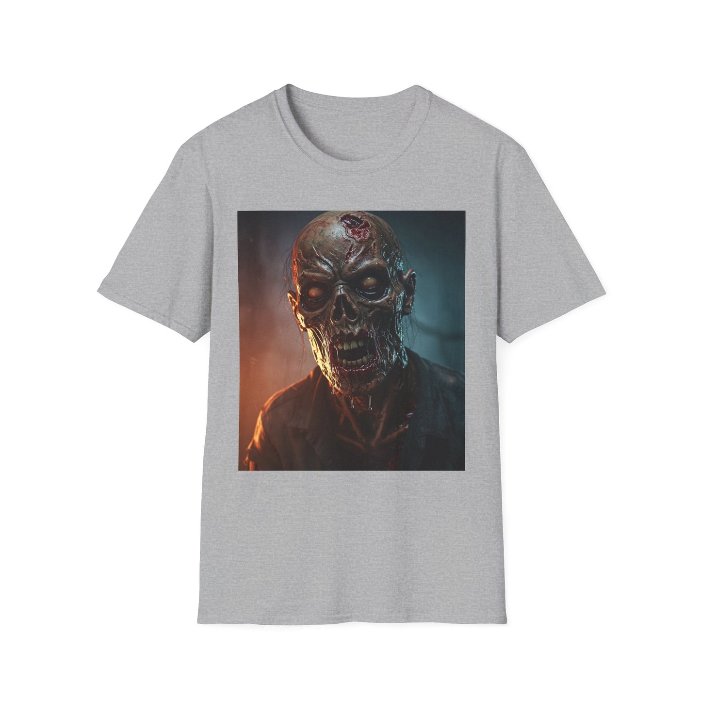 Apocalyptic Portrait Tee, bold, decaying zombie graphic