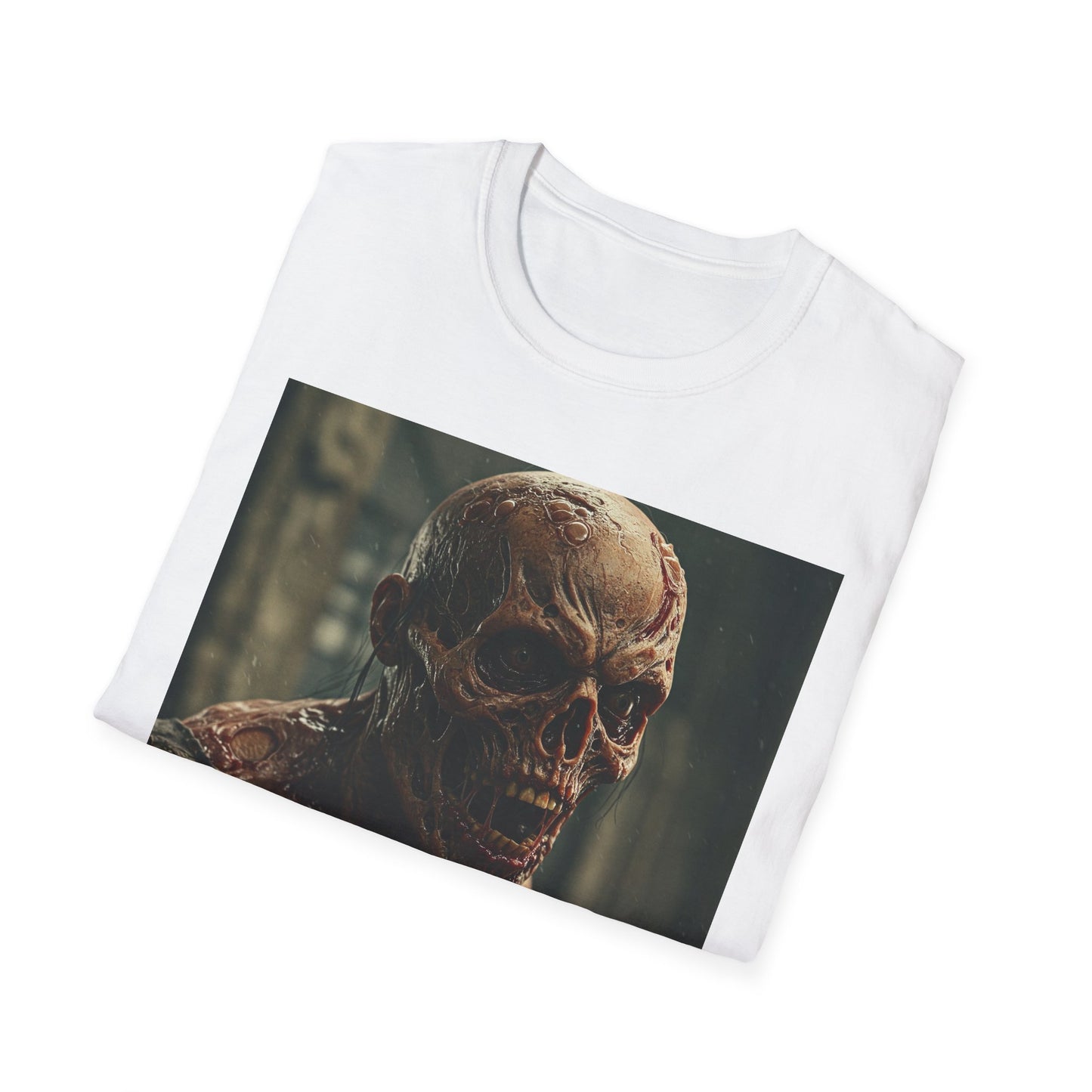 Apocalyptic Portrait Tee, bold, decaying zombie graphic