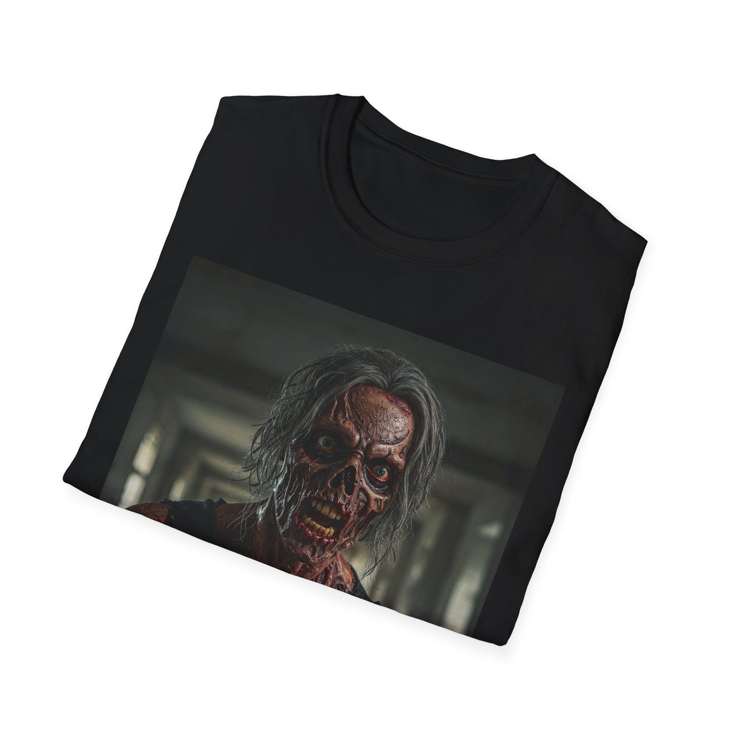 Apocalyptic Portrait Tee, bold, decaying zombie graphic