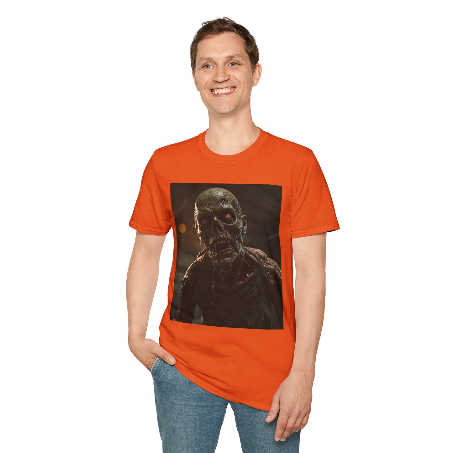 Unisex Zombie Graphic Softstyle T-Shirt | Perfect for Halloween & Horror Fans