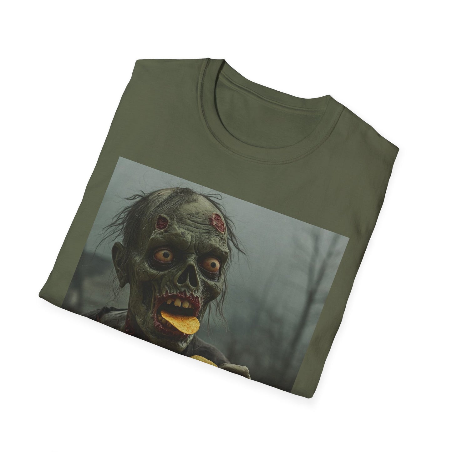 Zombie Snack Unisex Softstyle T-Shirt - Perfect for Horror Fans & Halloween