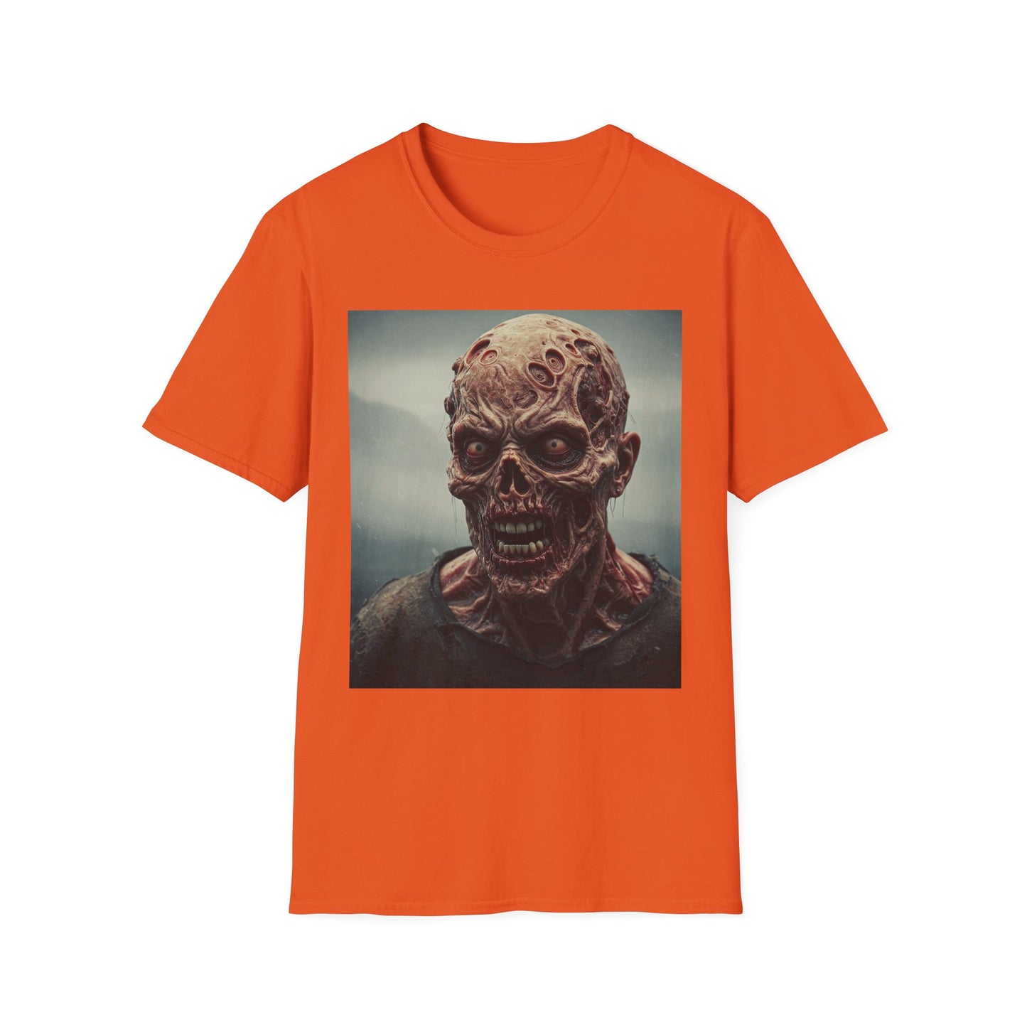 Apocalyptic Portrait Tee, bold, decaying zombie graphic