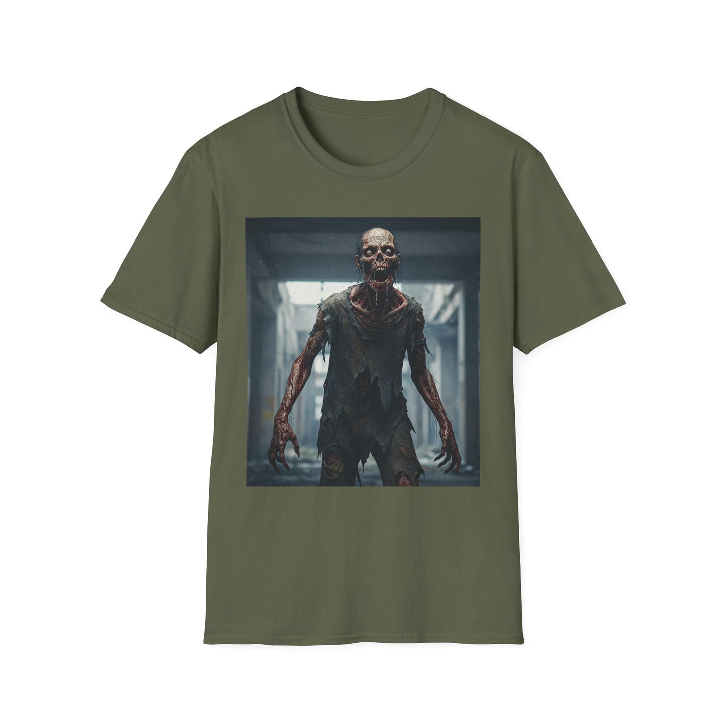 Apocalyptic Portrait Tee, bold, decaying zombie graphic