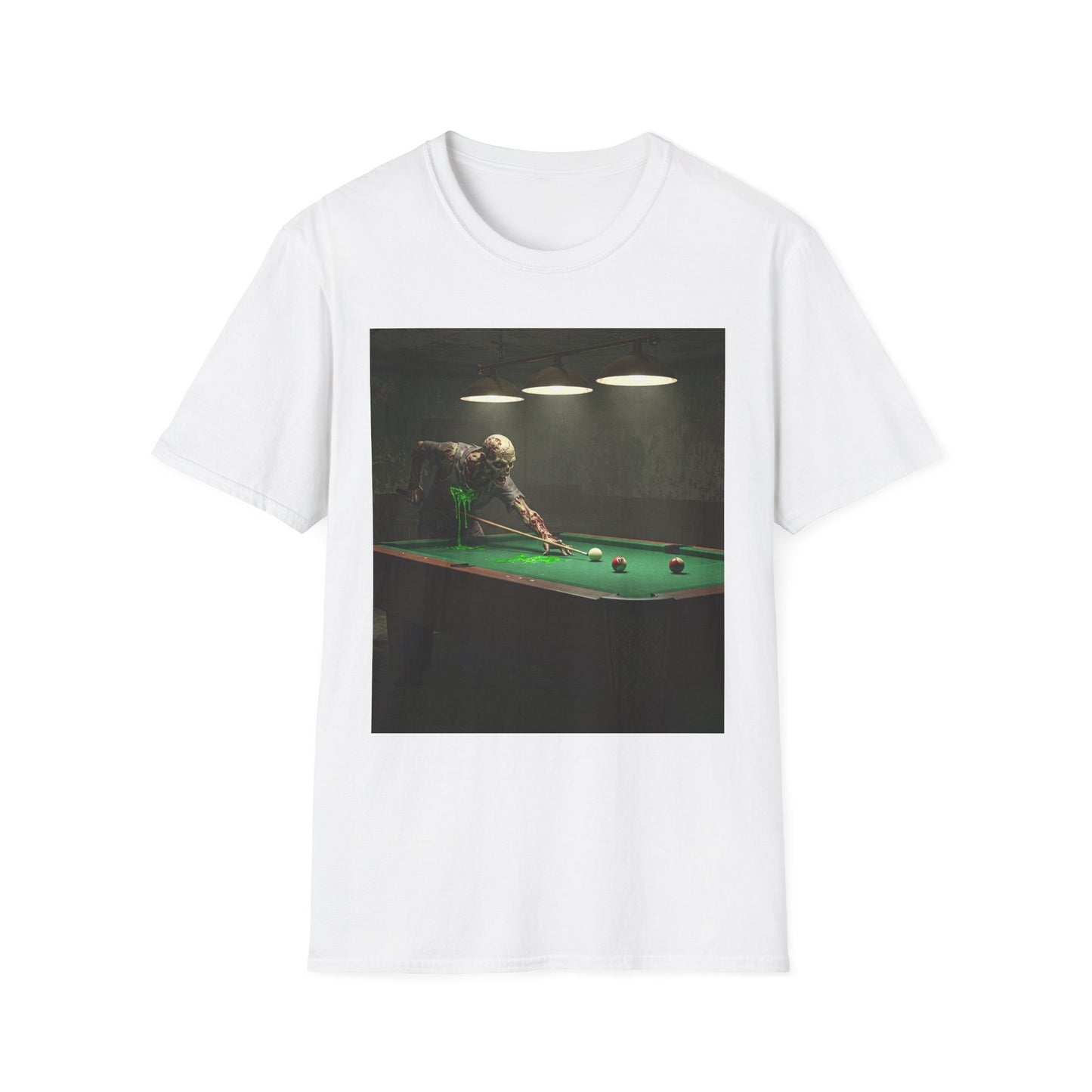 Vintage Billiards Unisex Softstyle T-Shirt - Pool Table Design