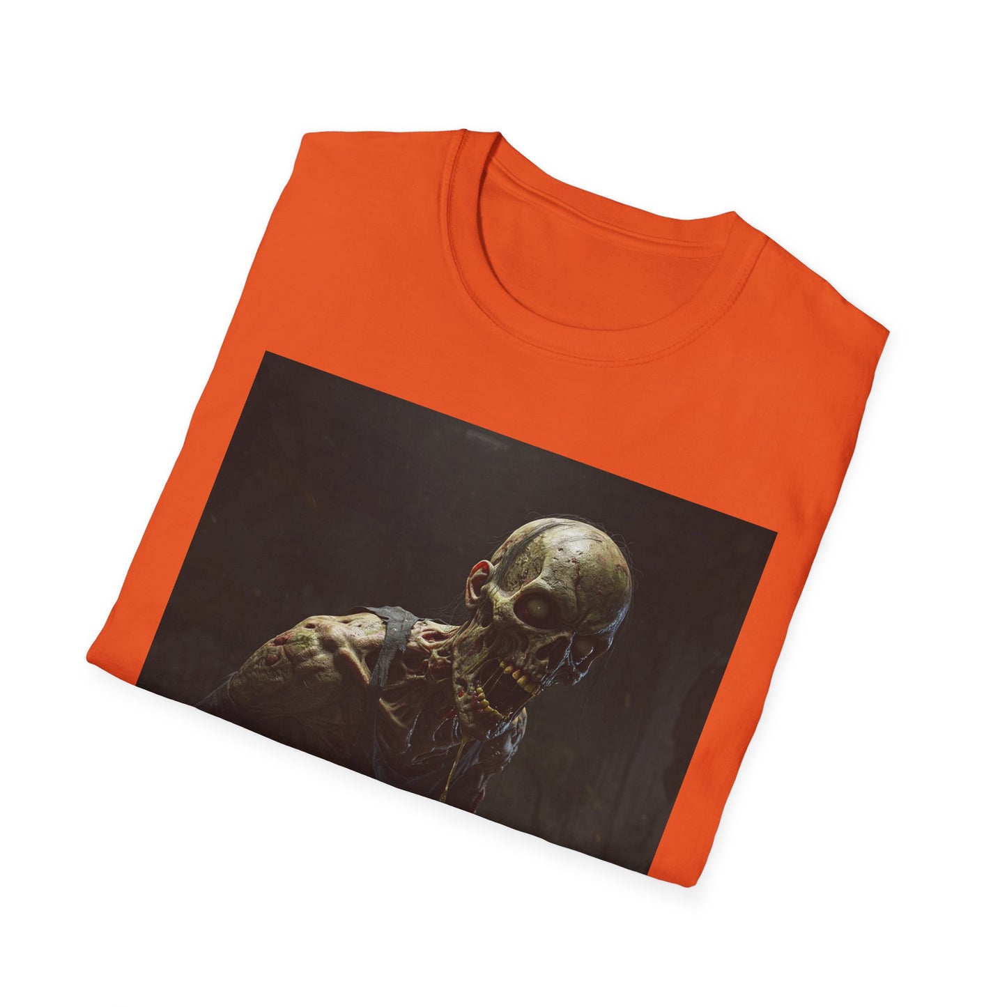 Creepy Zombie Unisex Softstyle T-Shirt - Perfect for Halloween & Horror Fans