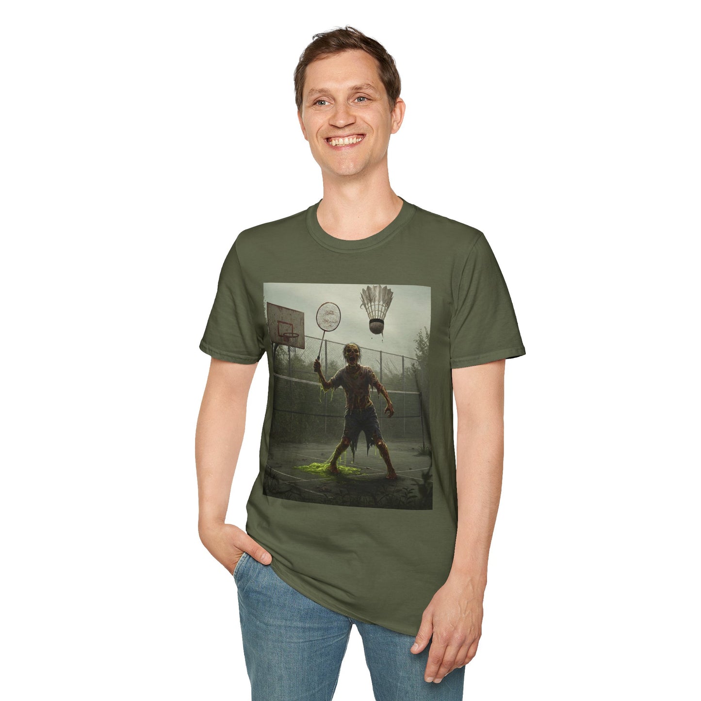 Zombie Badminton Enthusiast Unisex Softstyle T-Shirt