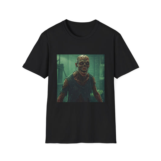 Apocalyptic Portrait Tee, bold, decaying zombie graphic