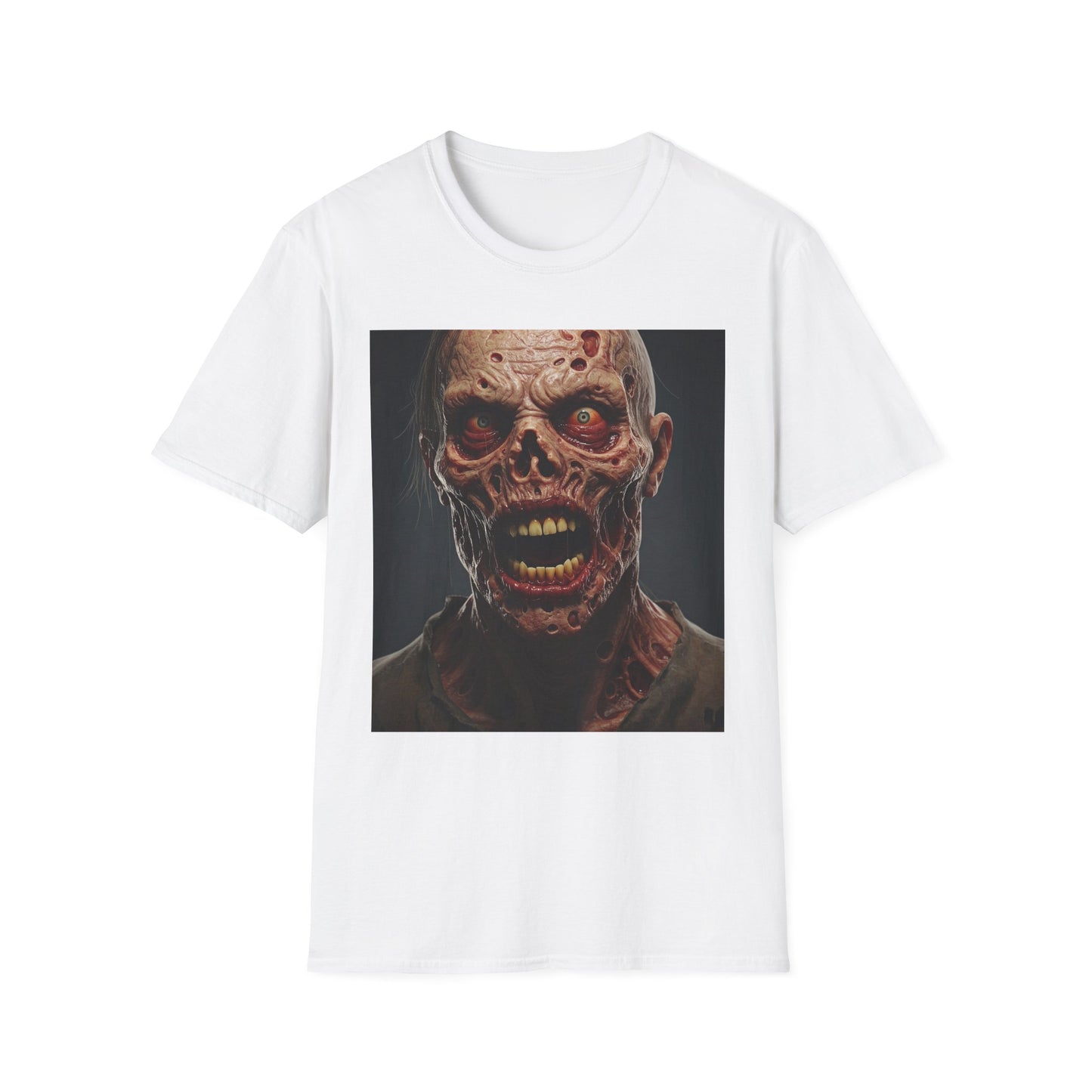 Apocalyptic Portrait Tee, bold, decaying zombie graphic