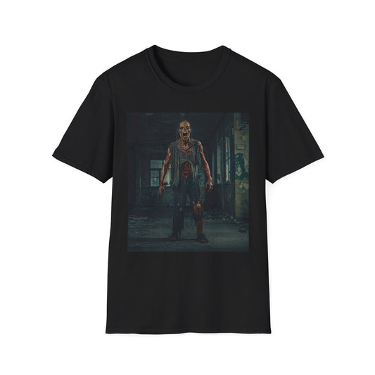 Apocalyptic Portrait Tee, bold, decaying zombie graphic