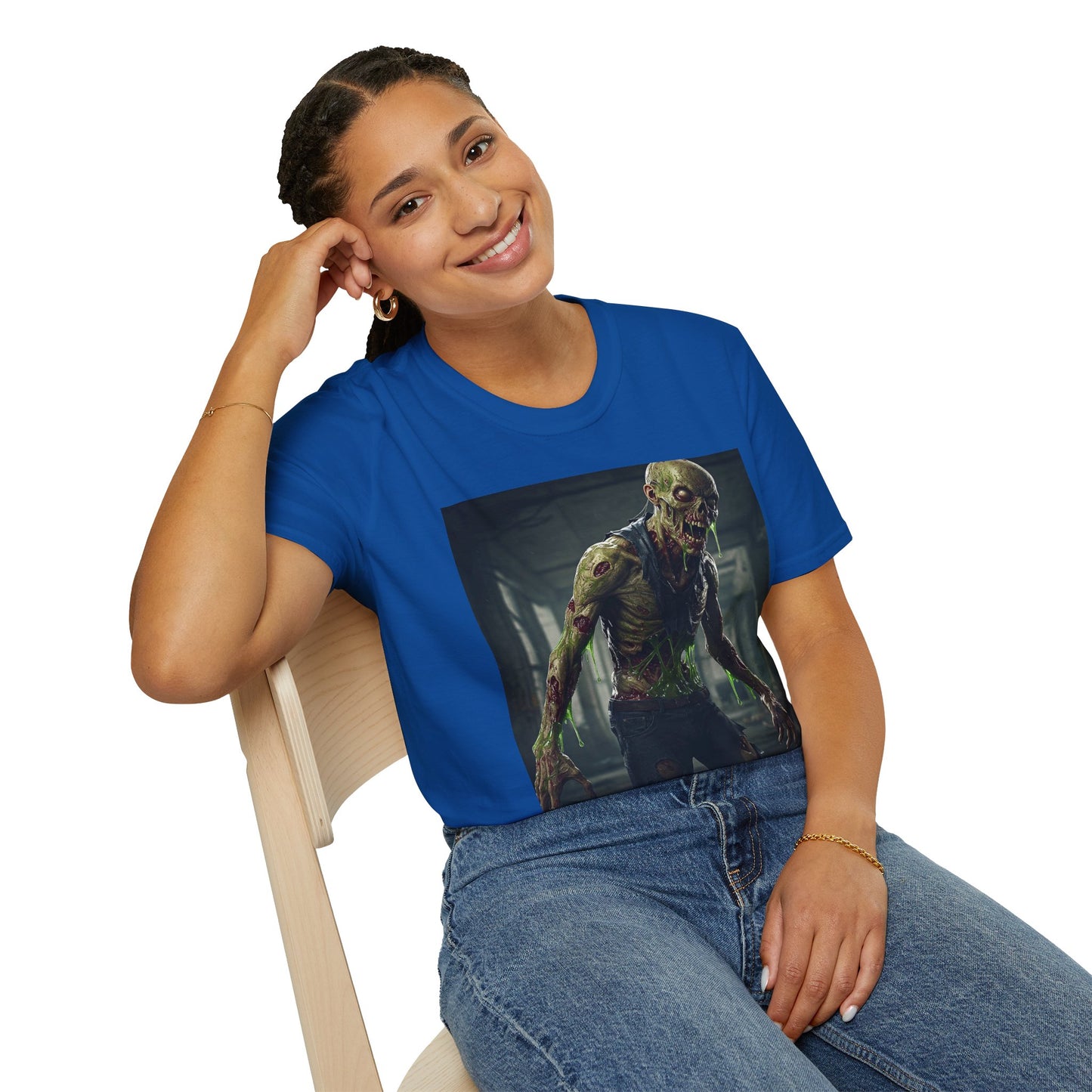 Zombie Graphic Unisex Softstyle T-Shirt - Perfect for Halloween and Horror Fans