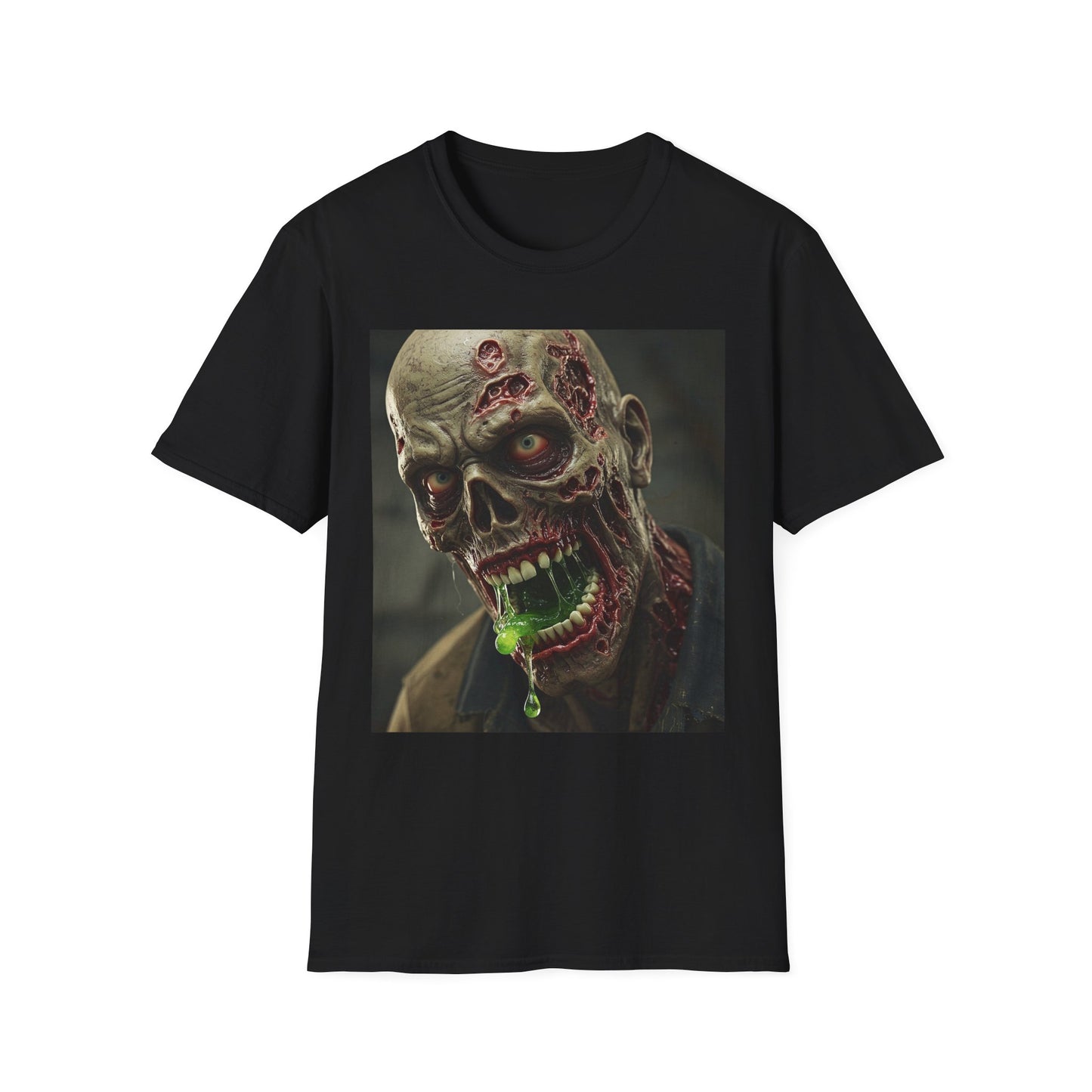 Apocalyptic Portrait Tee, bold, decaying zombie graphic