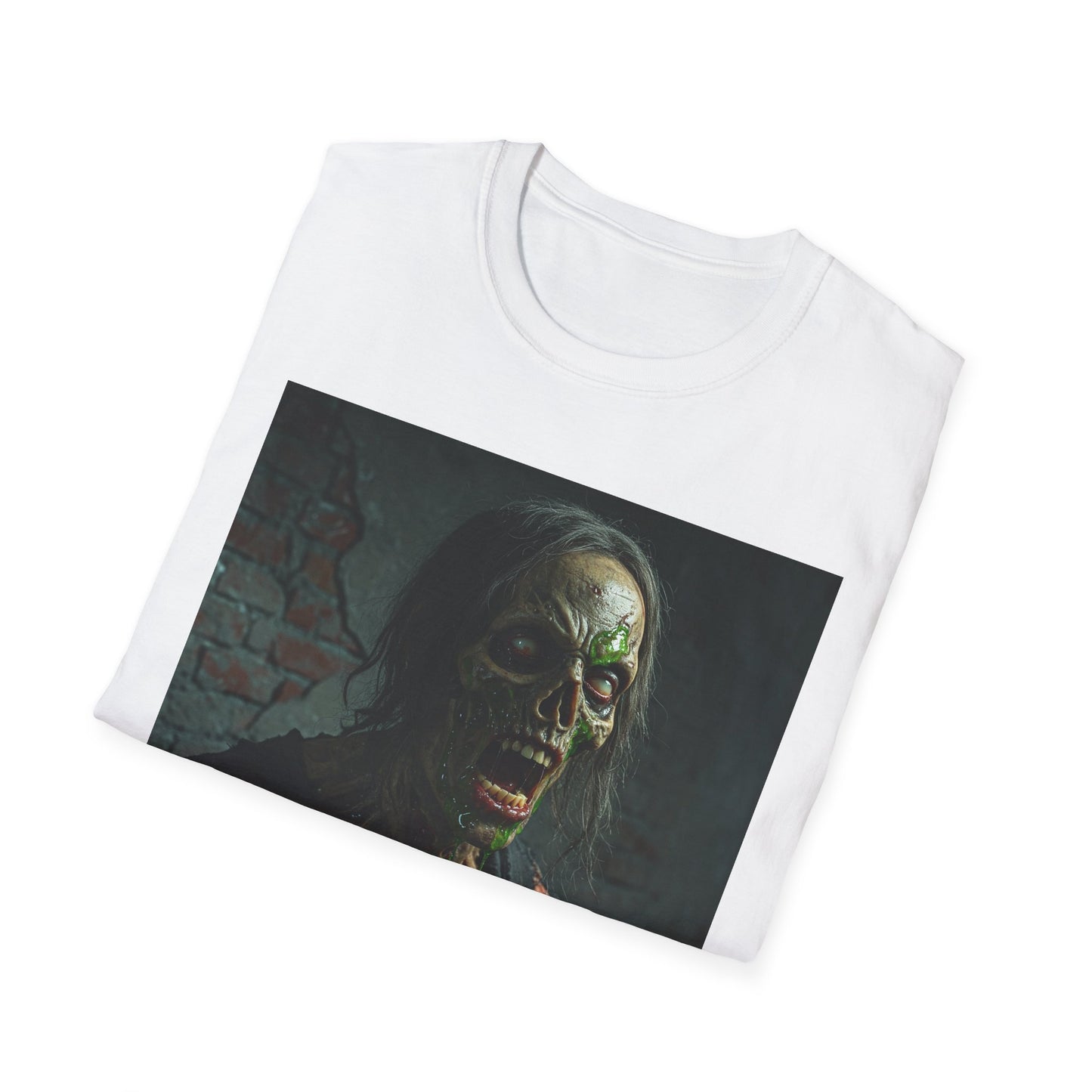 Apocalyptic Portrait Tee, bold, decaying zombie graphic