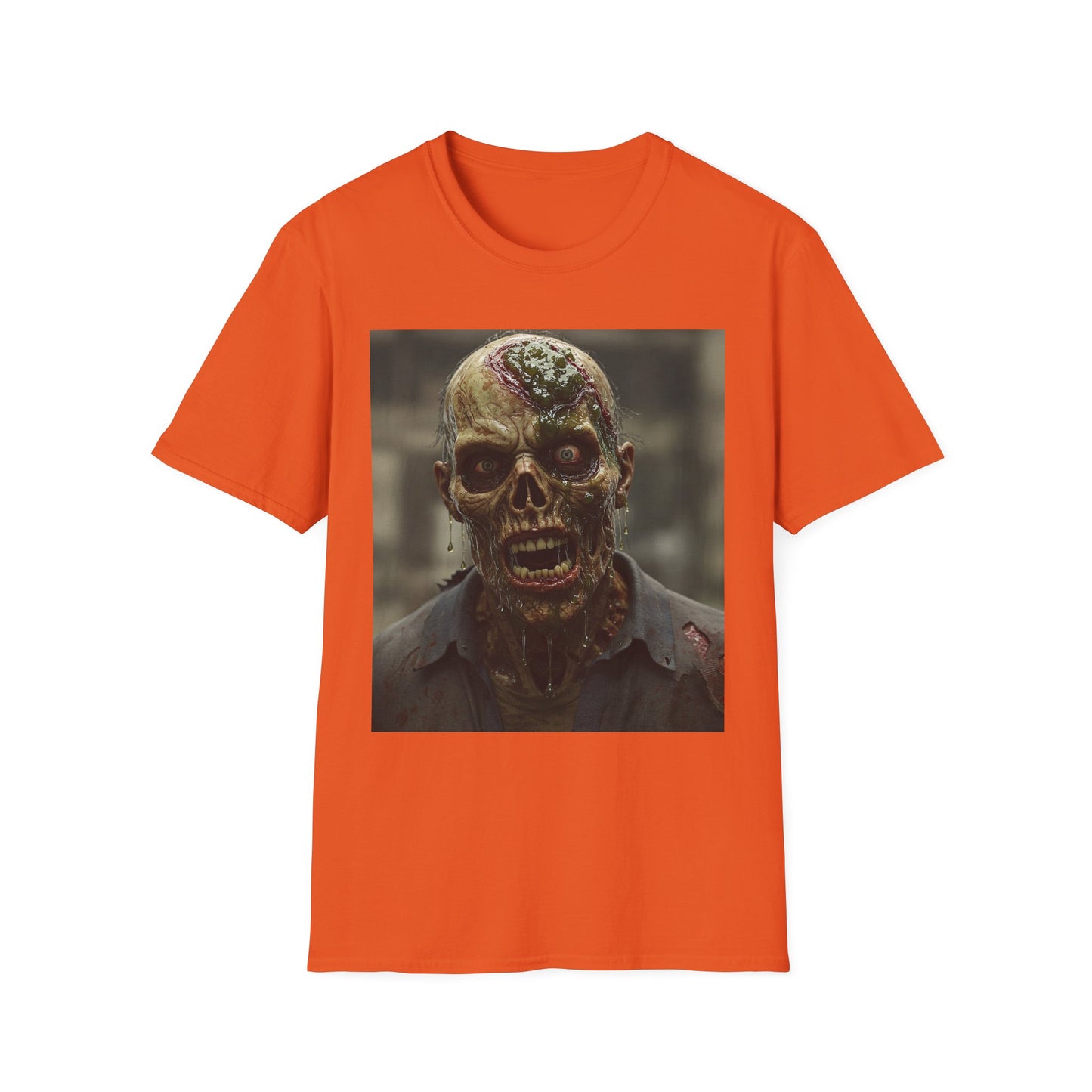 Apocalyptic Portrait Tee, bold, decaying zombie graphic