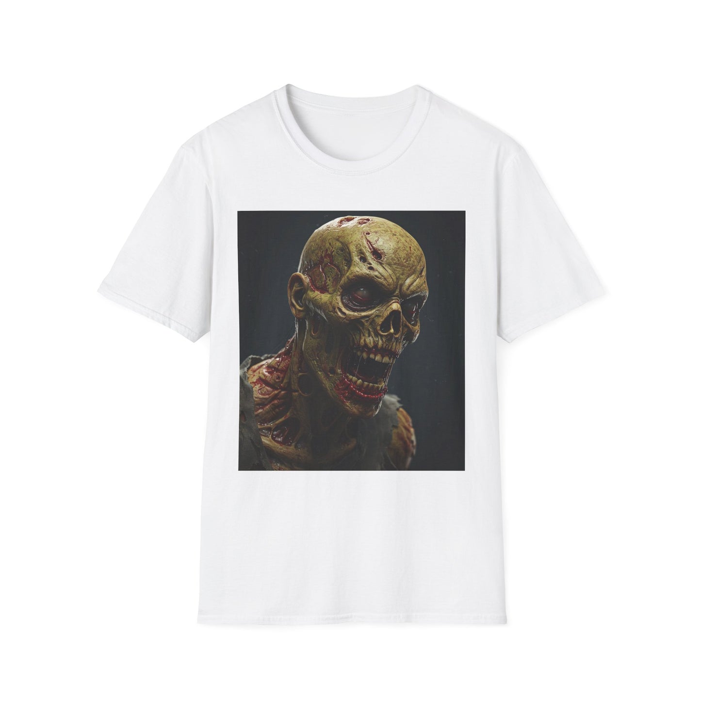 Apocalyptic Portrait Tee, bold, decaying zombie graphic