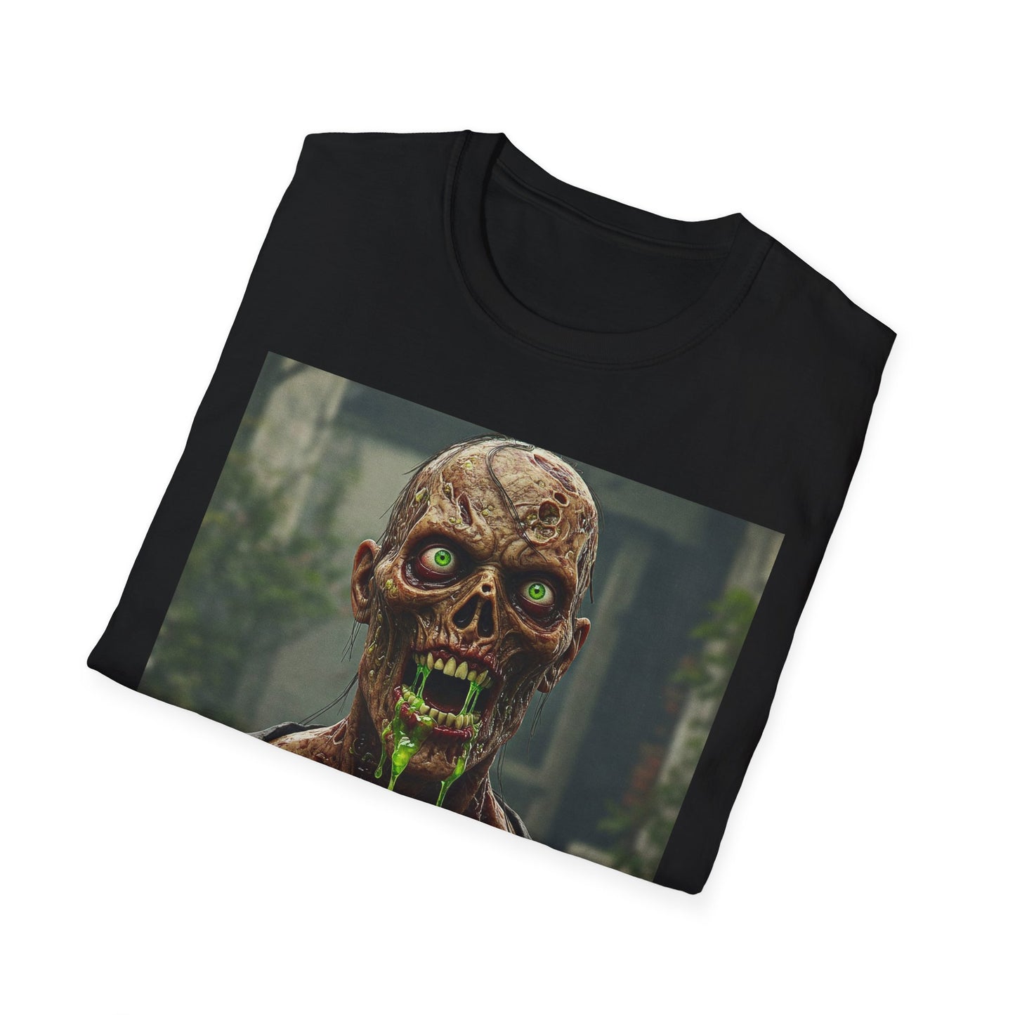 Apocalyptic Portrait Tee, bold, decaying zombie graphic