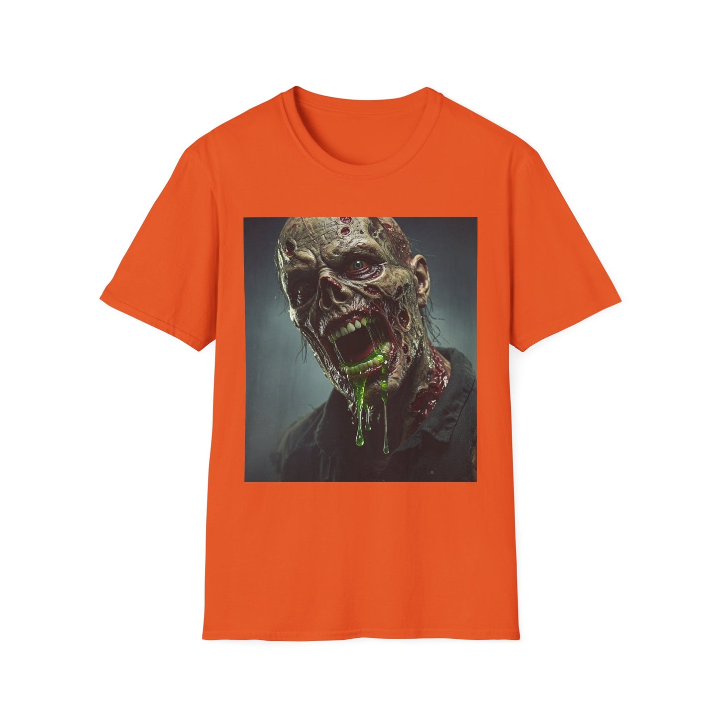 Apocalyptic Portrait Tee, bold, decaying zombie graphic