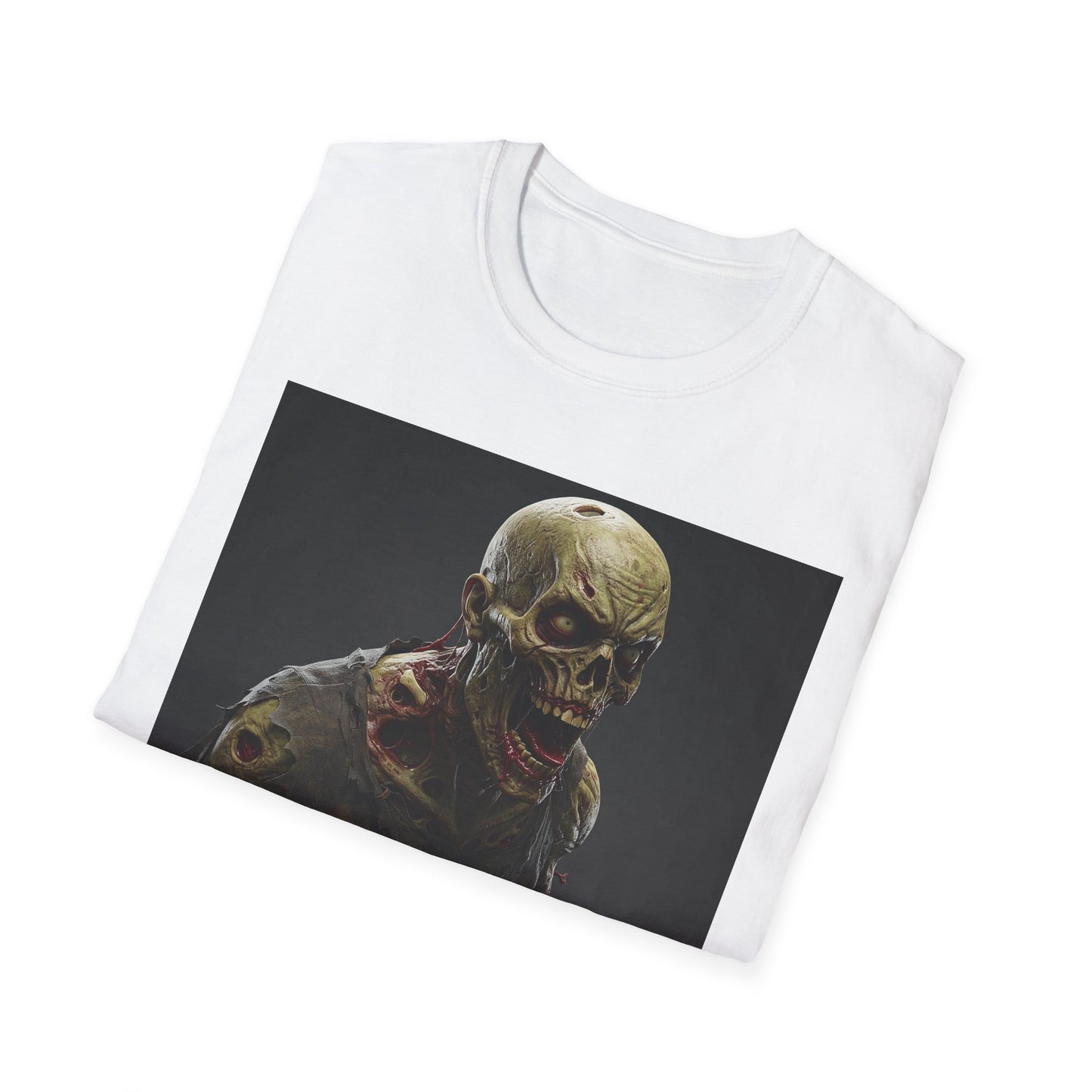 Zombie Graphic Unisex Softstyle T-Shirt - Perfect for Halloween and Horror Fans