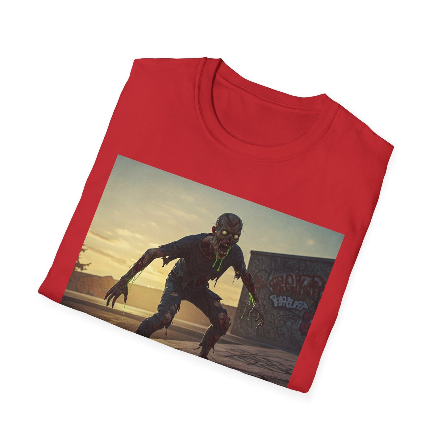 Skateboard Zombie Unisex Softstyle T-Shirt | Casual Graphic Tee for Skaters