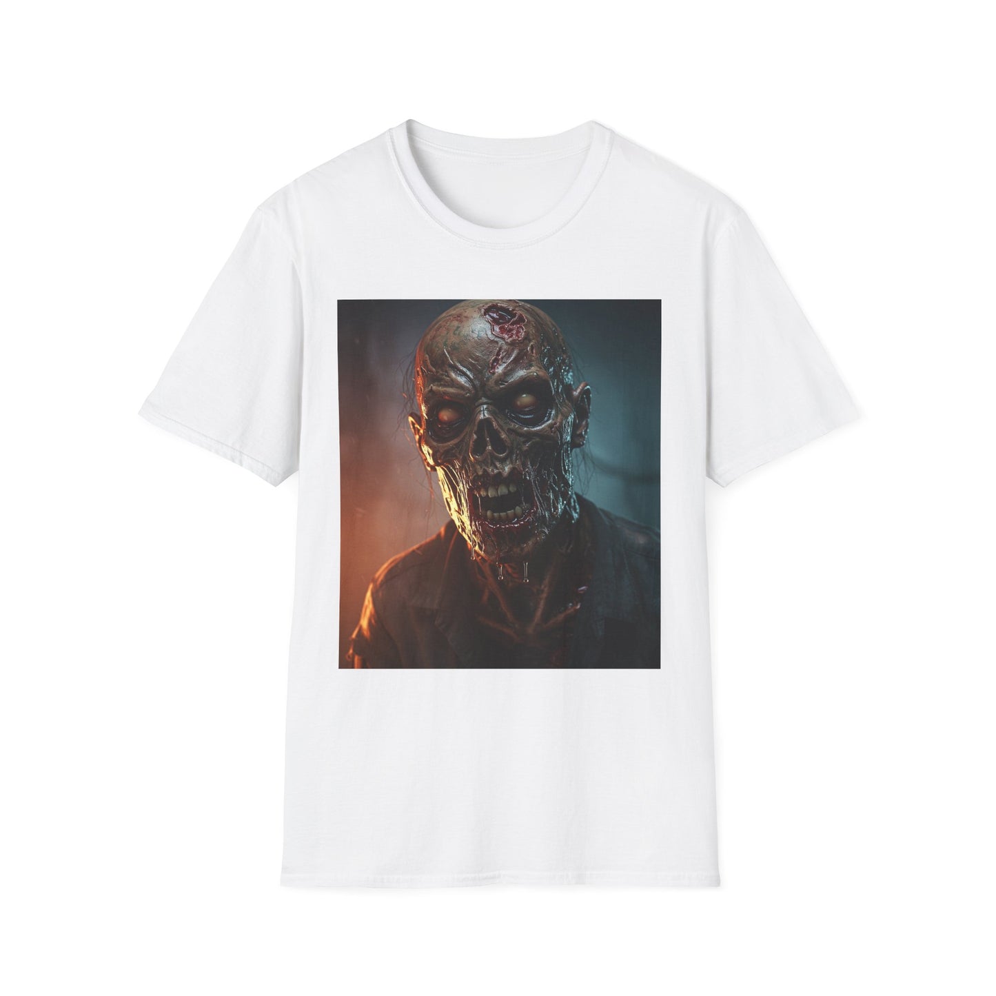 Apocalyptic Portrait Tee, bold, decaying zombie graphic