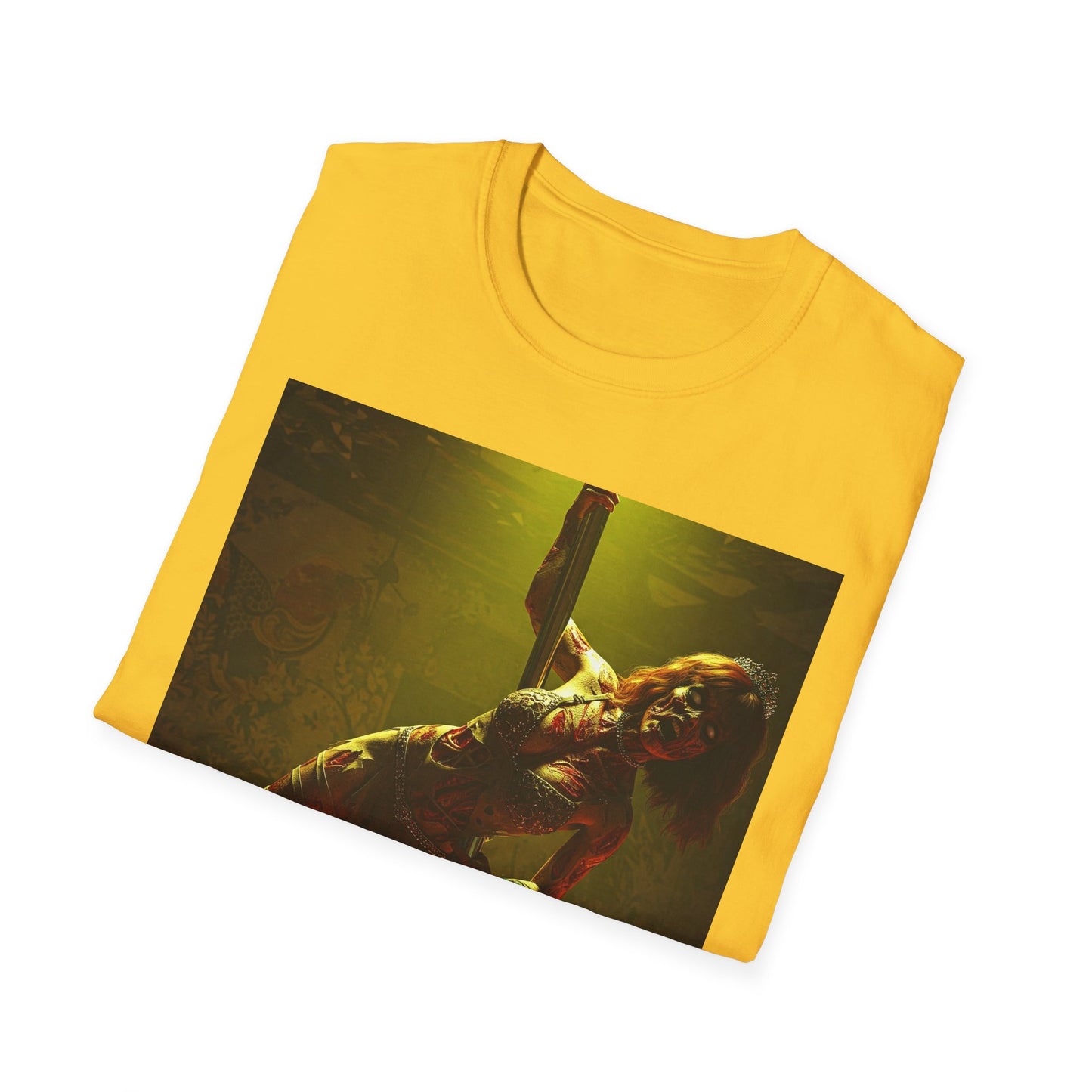 Vibrant Zombie Dance Apocalyptic Portrait Tee, bold, decaying zombie graphic