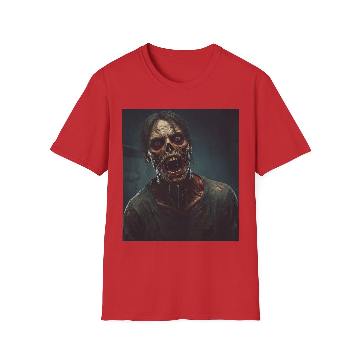 Zombie Graphic Unisex Softstyle T-Shirt - Perfect for Halloween Horror Fans