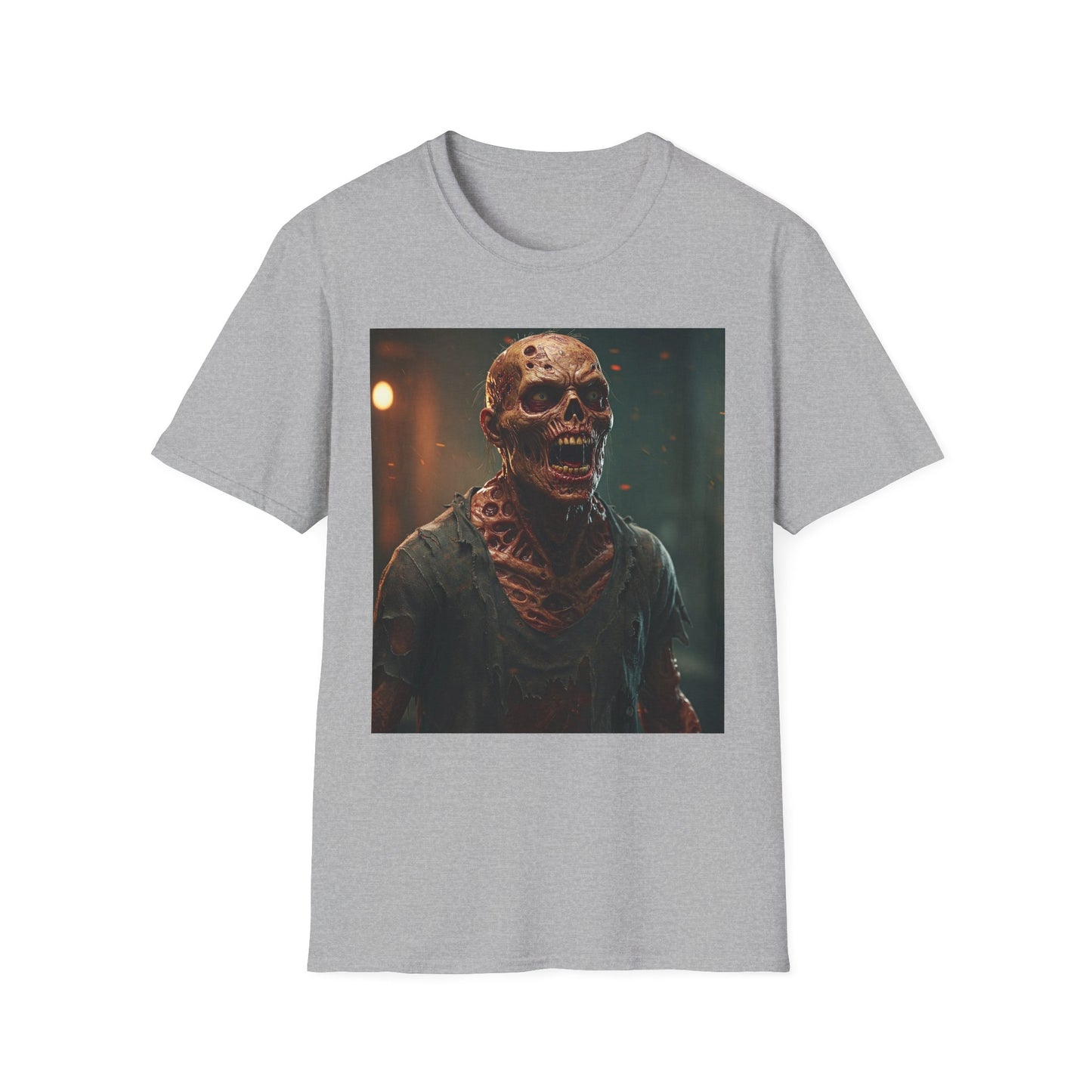 Creepy Skull Apocalyptic Portrait Tee, bold, decaying zombie graphic