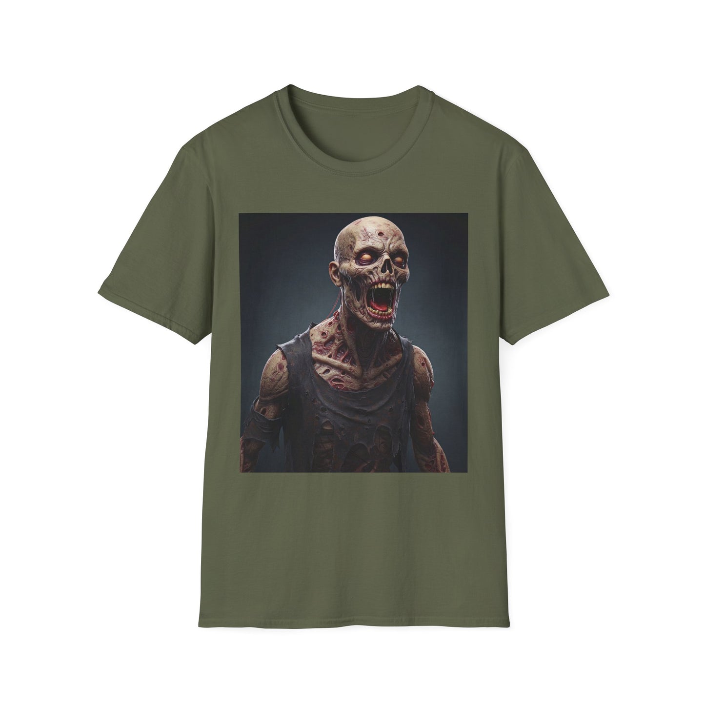 Apocalyptic Portrait Tee, bold, decaying zombie graphic