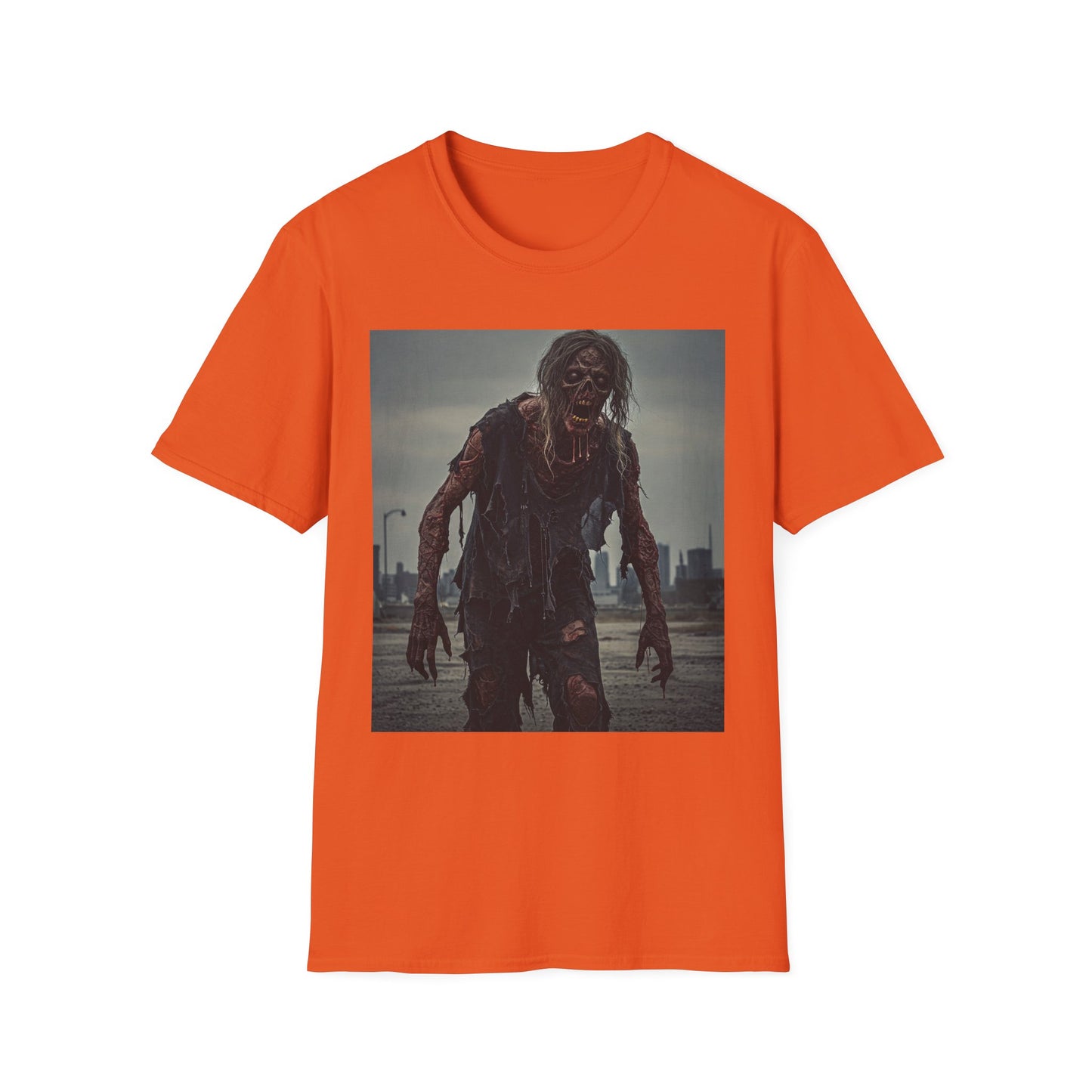 Apocalyptic Portrait Tee, bold, decaying zombie graphic