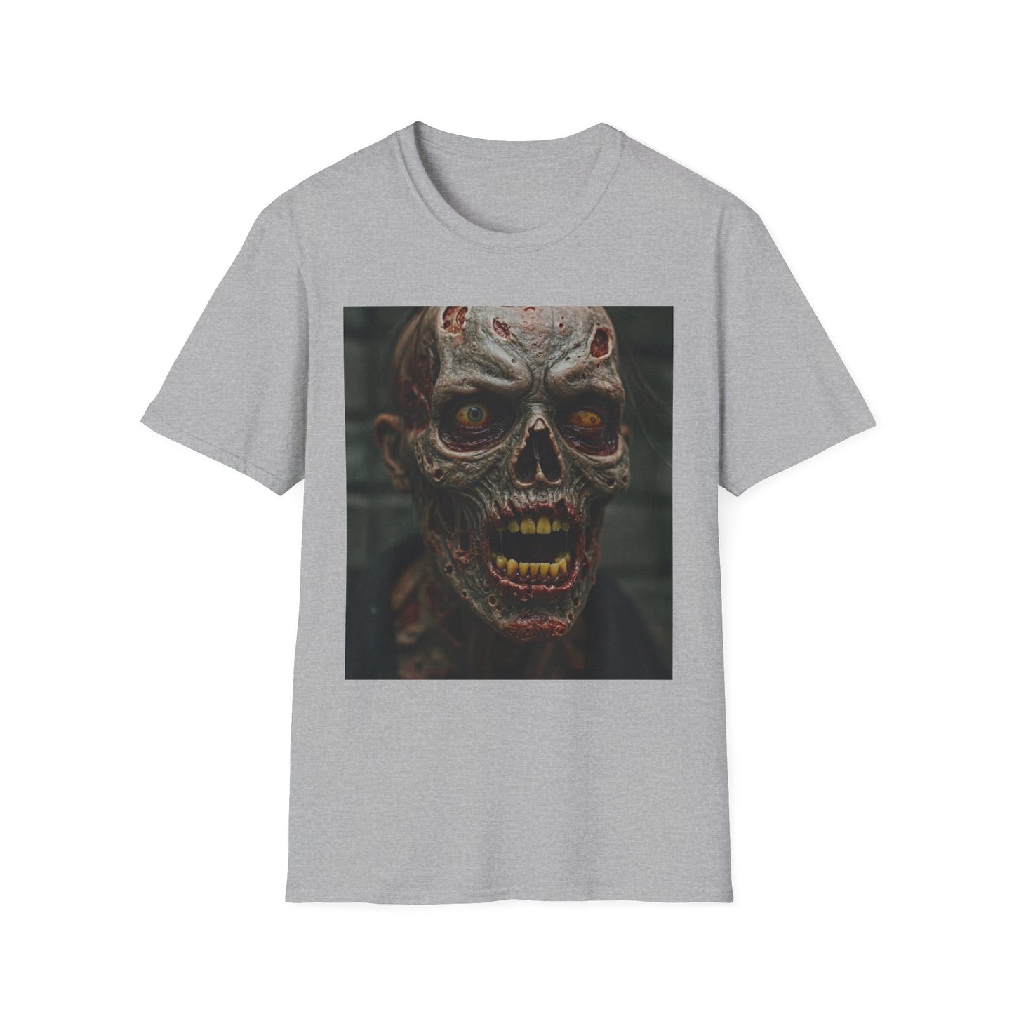 Apocalyptic Portrait Tee, bold, decaying zombie graphic