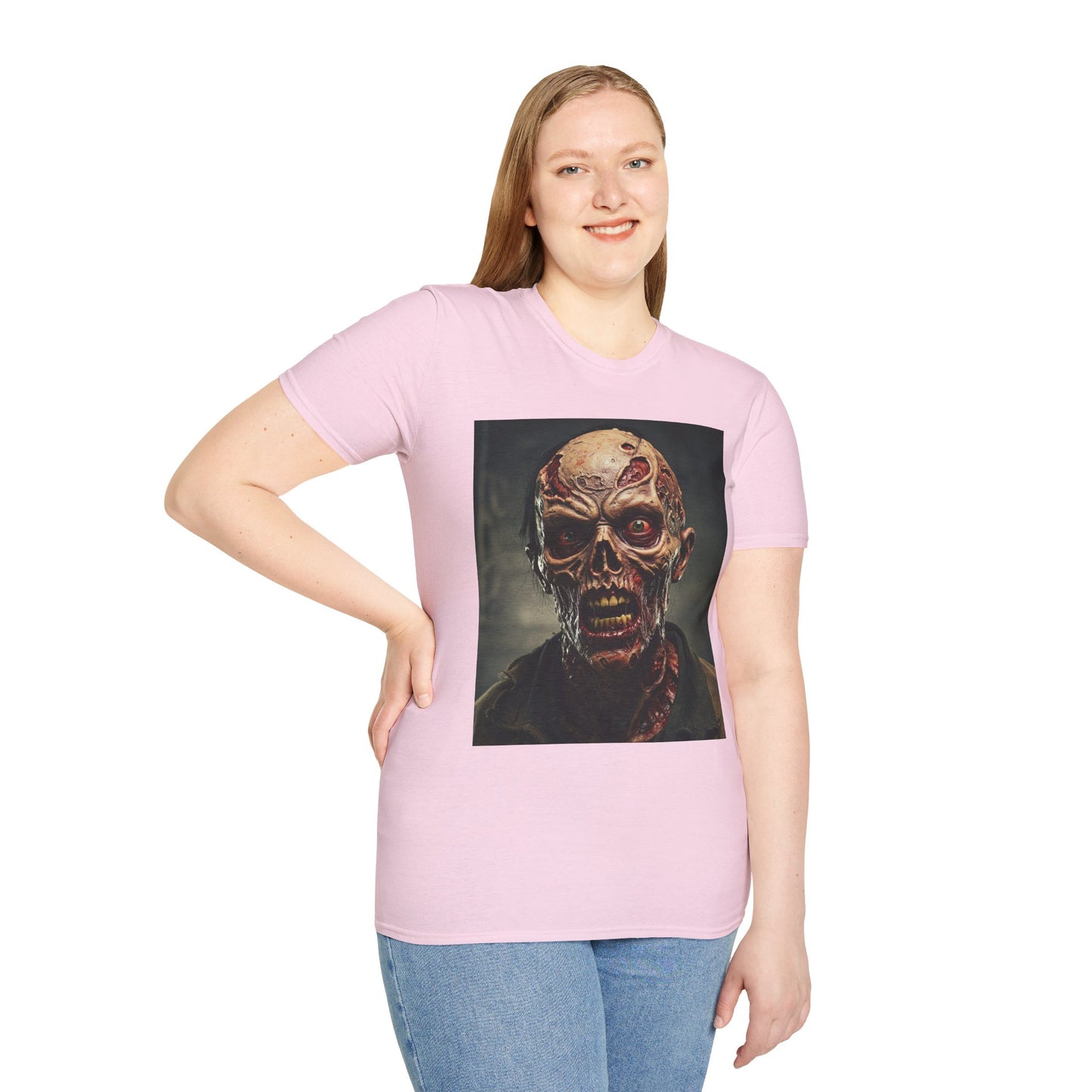 Apocalyptic Portrait Tee, bold, decaying zombie graphic