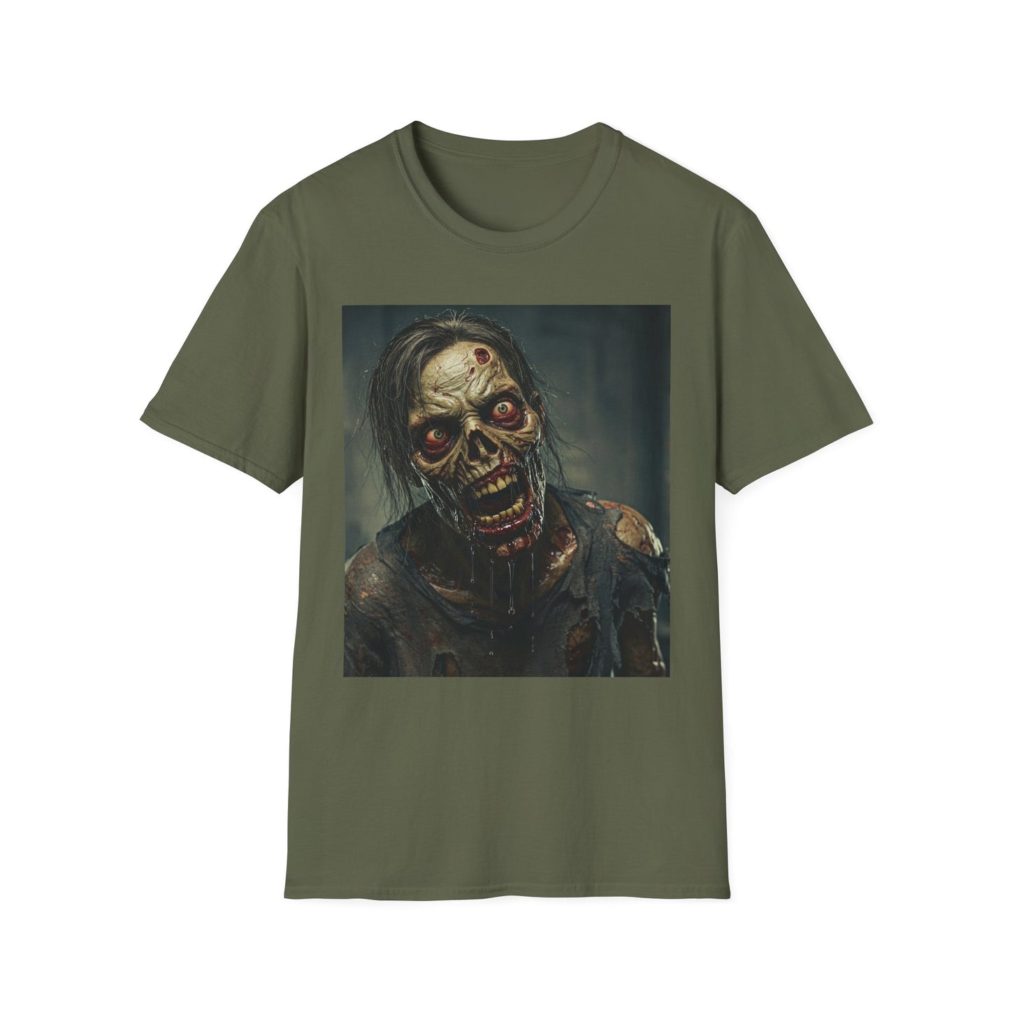 Apocalyptic Portrait Tee, bold, decaying zombie graphic