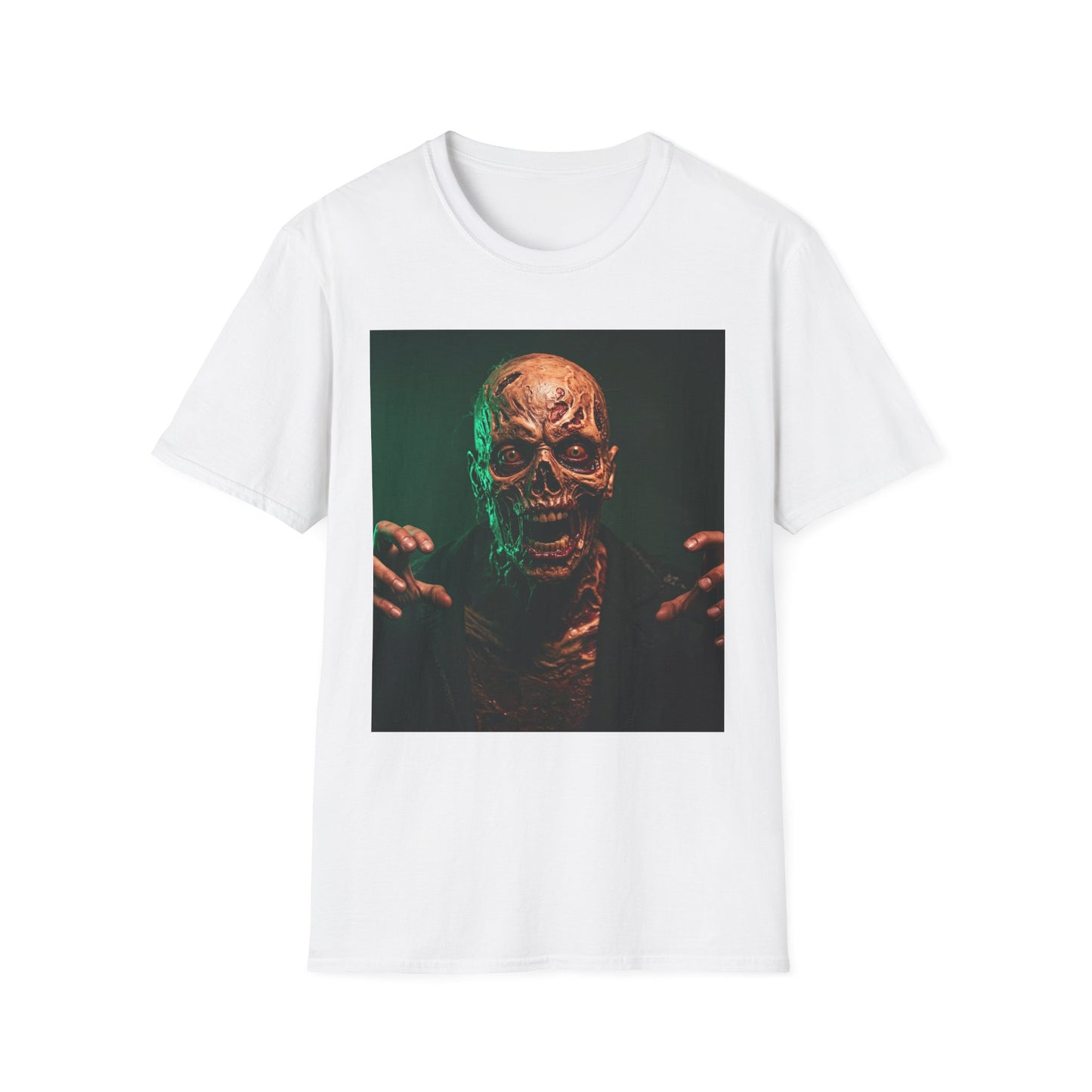 Horror-Themed Apocalyptic Portrait Tee, bold, decaying zombie graphic