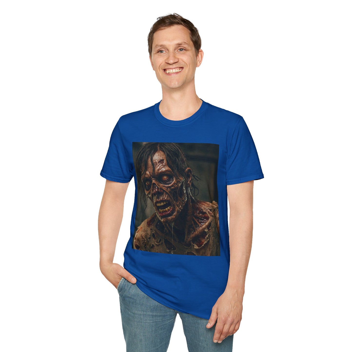 Apocalyptic Portrait Tee, bold, decaying zombie graphic