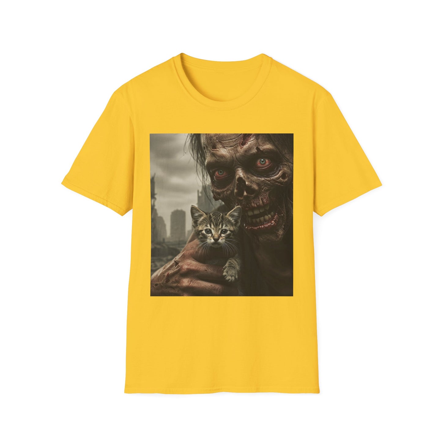 Apocalyptic Portrait Tee, bold, decaying zombie graphic