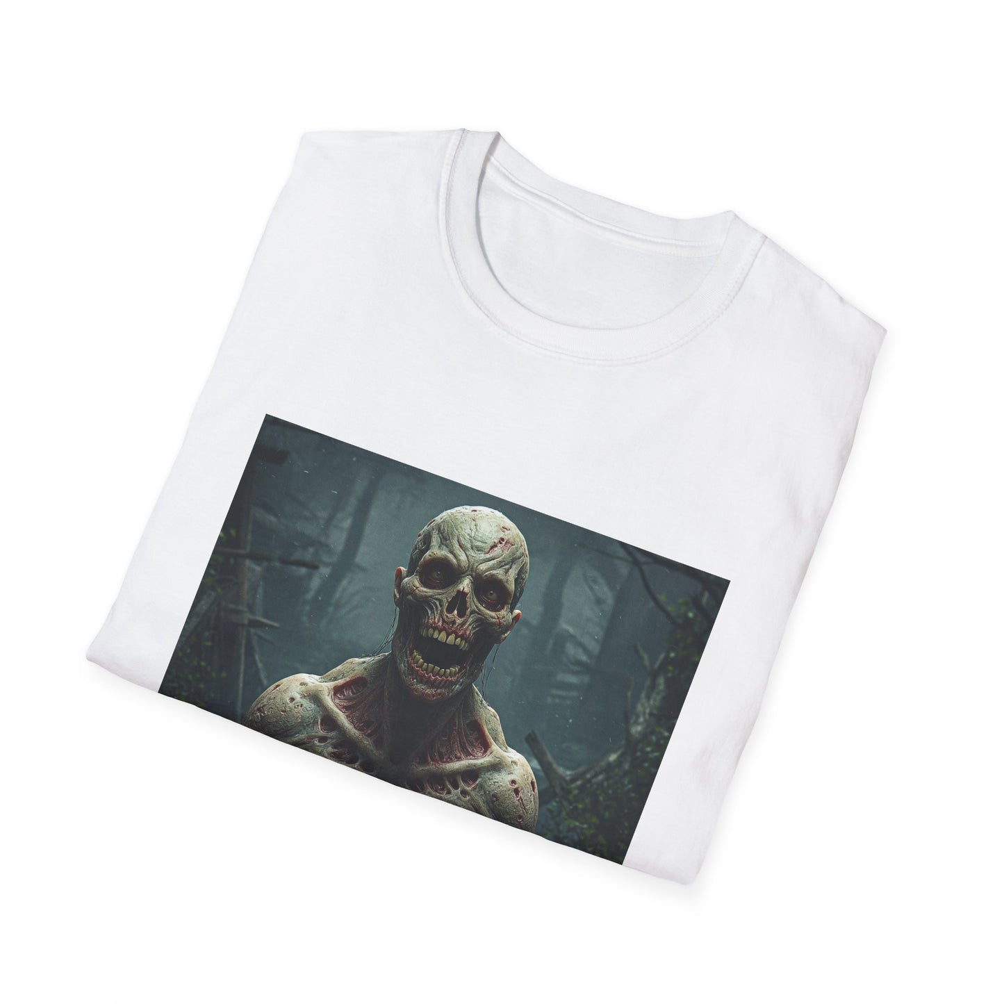 Apocalyptic Portrait Tee, bold, decaying zombie graphic