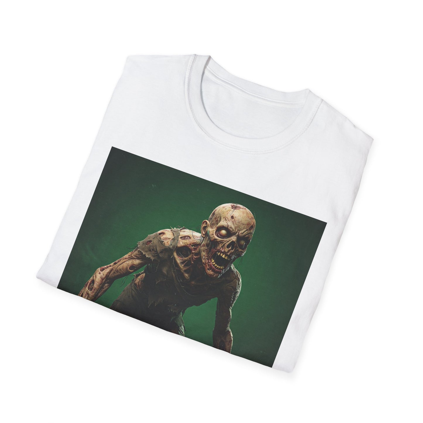 Zombie Graphic Unisex Softstyle T-Shirt - Perfect for Halloween and Horror Fans