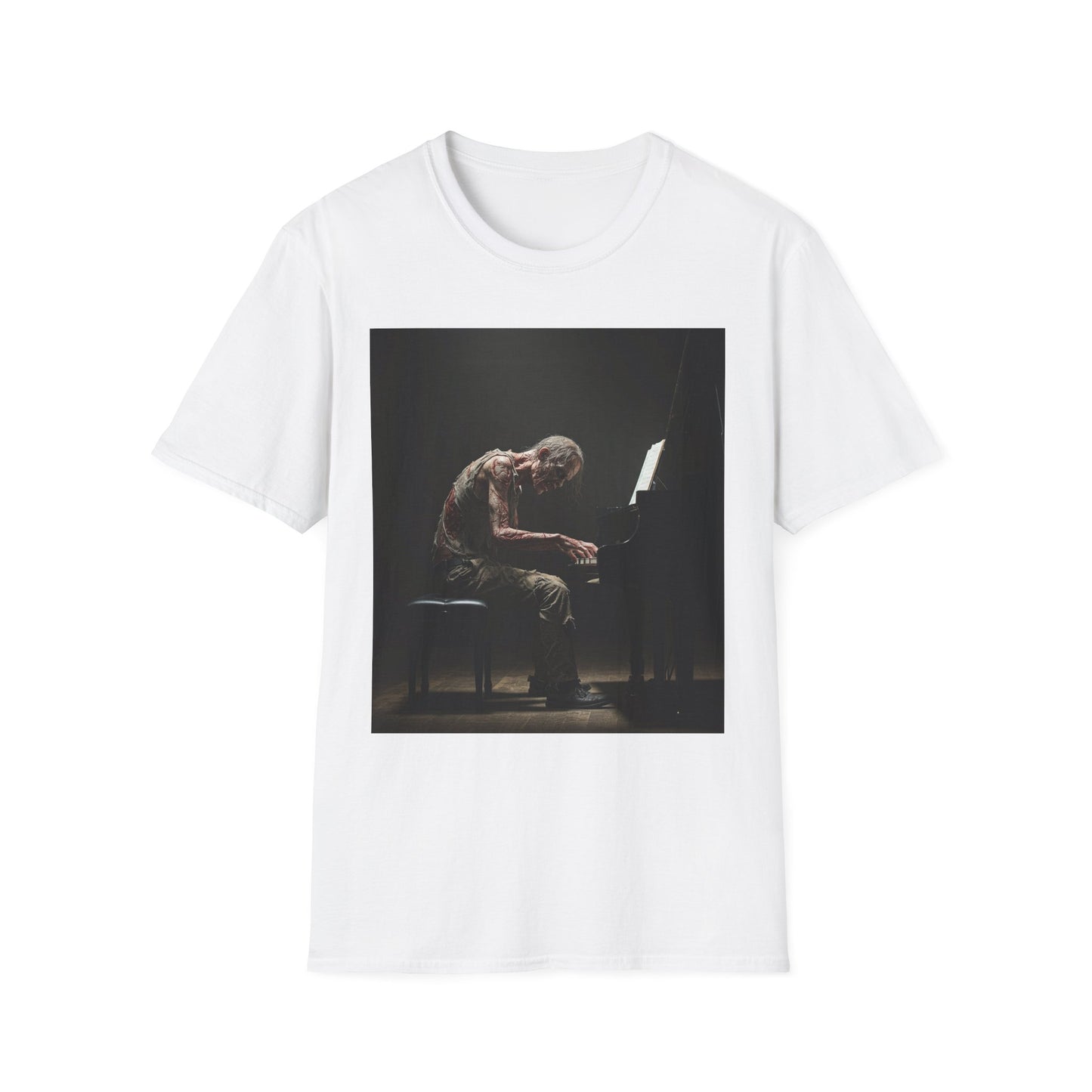 Soulful Pianist Unisex Softstyle T-Shirt - Perfect for Music Lovers