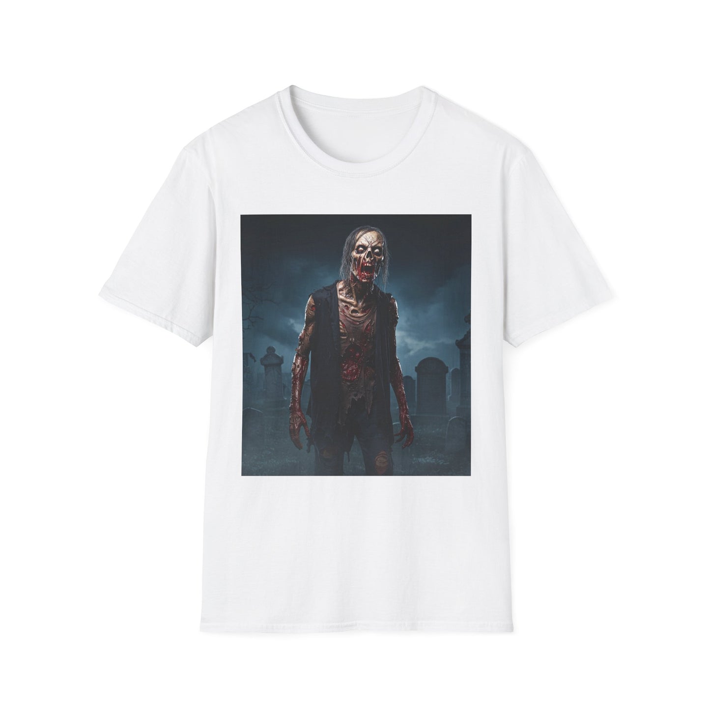 Apocalyptic Portrait Tee, bold, decaying zombie graphic