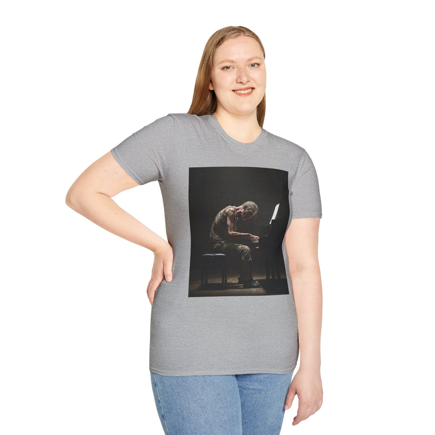 Soulful Pianist Unisex Softstyle T-Shirt - Perfect for Music Lovers