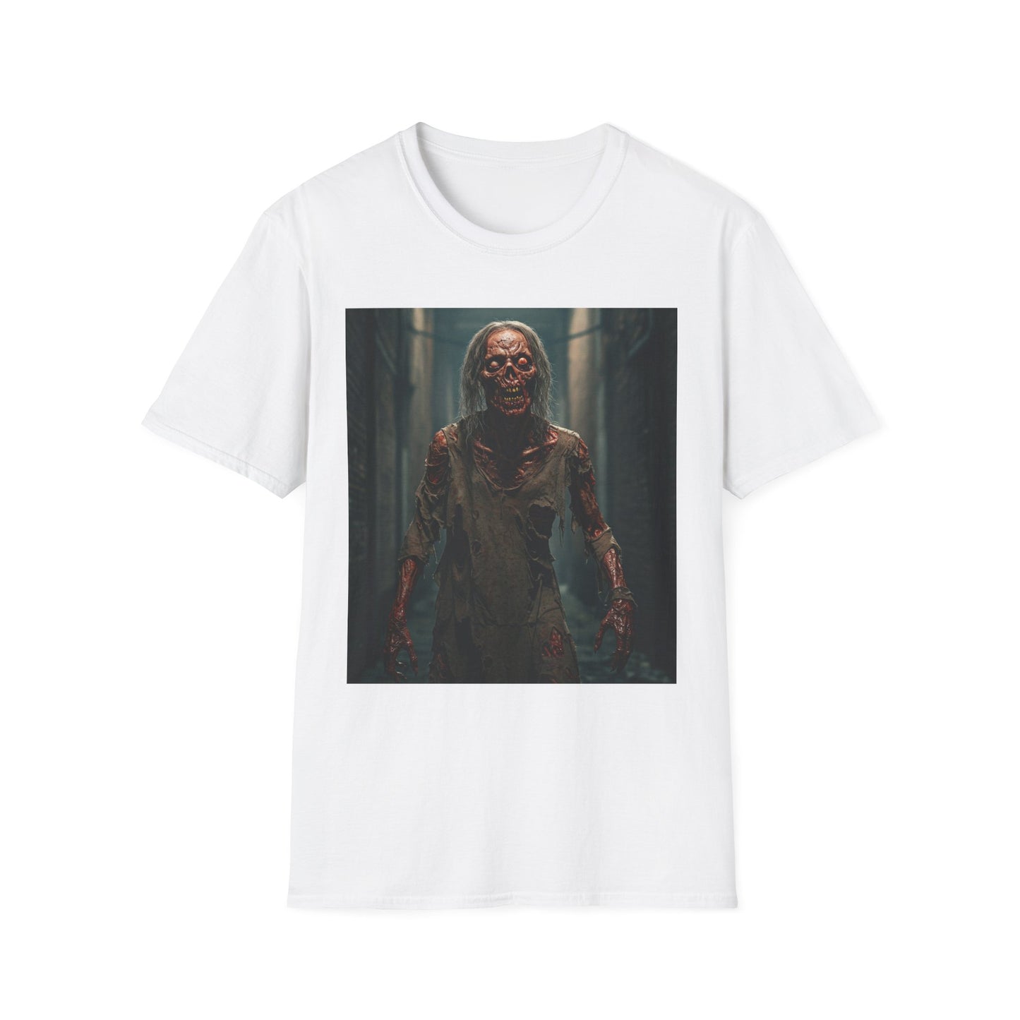 Apocalyptic Portrait Tee, bold, decaying zombie graphic