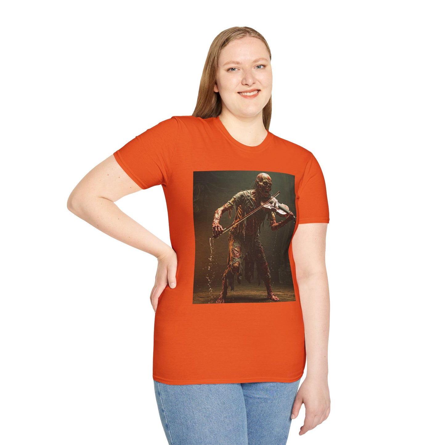 Creepy Creature Violinist Unisex T-Shirt - Spooky Halloween Tee