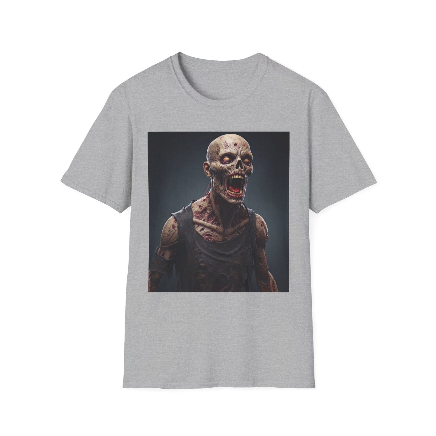 Apocalyptic Portrait Tee, bold, decaying zombie graphic