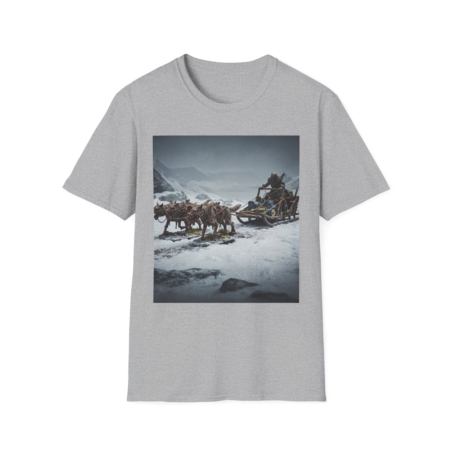 Adventure Awaits Unisex Softstyle T-Shirt - Mountain Trekking Design