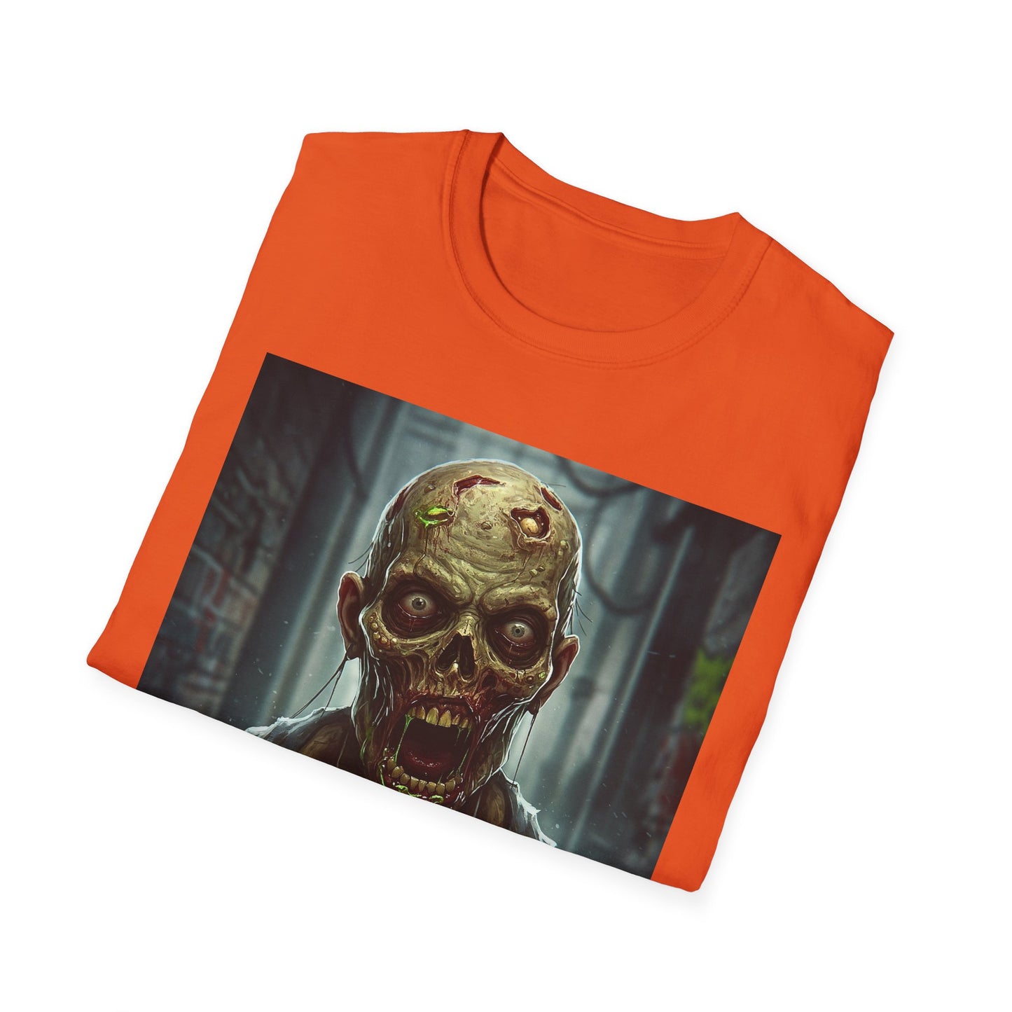 Apocalyptic Portrait Tee, bold, decaying zombie graphic